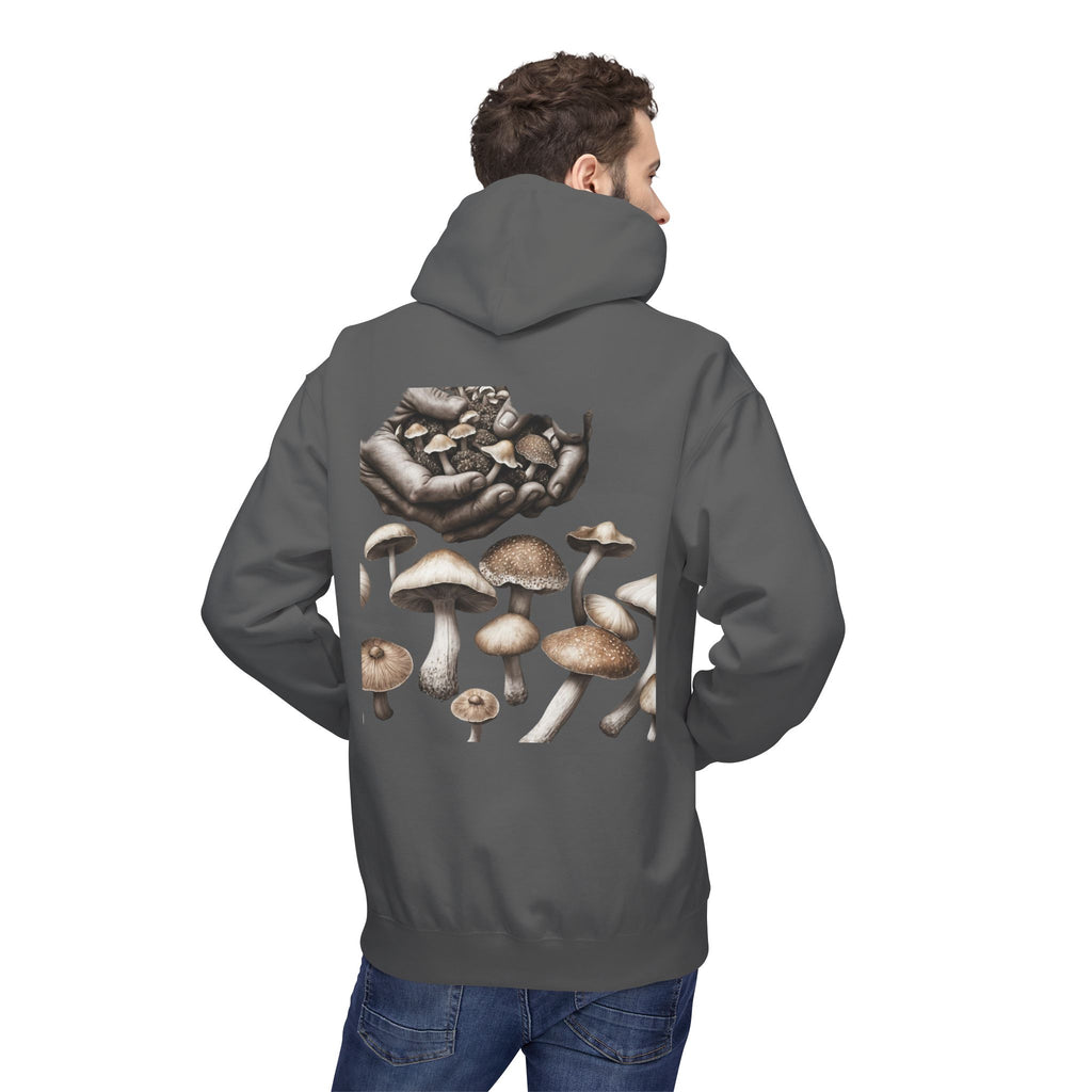 Mushroom Art Hoodie — Botanical Foraging Graphic Pullover