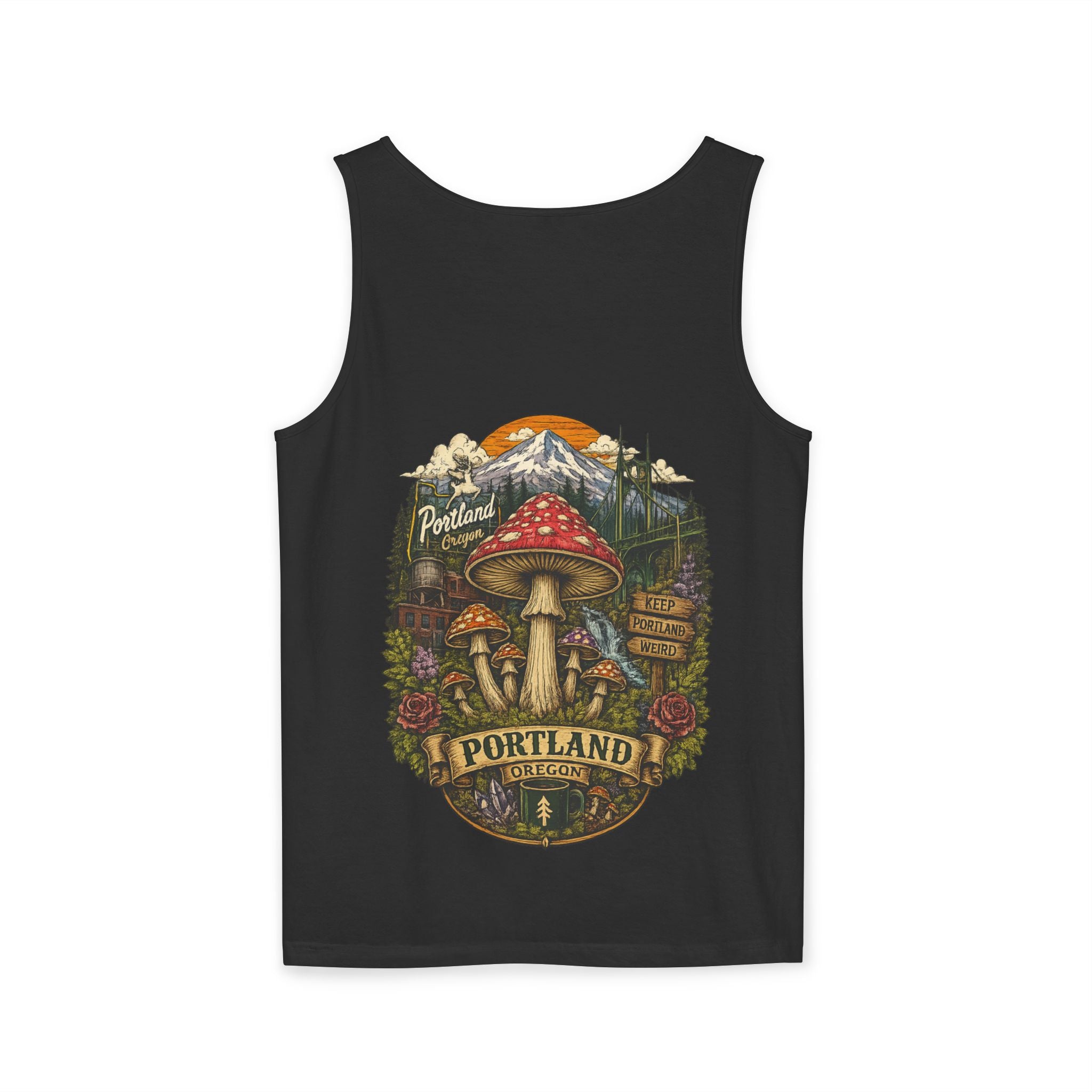 Mushroom Graphic Tank Top — Colorful Psychedelic Fungi Design