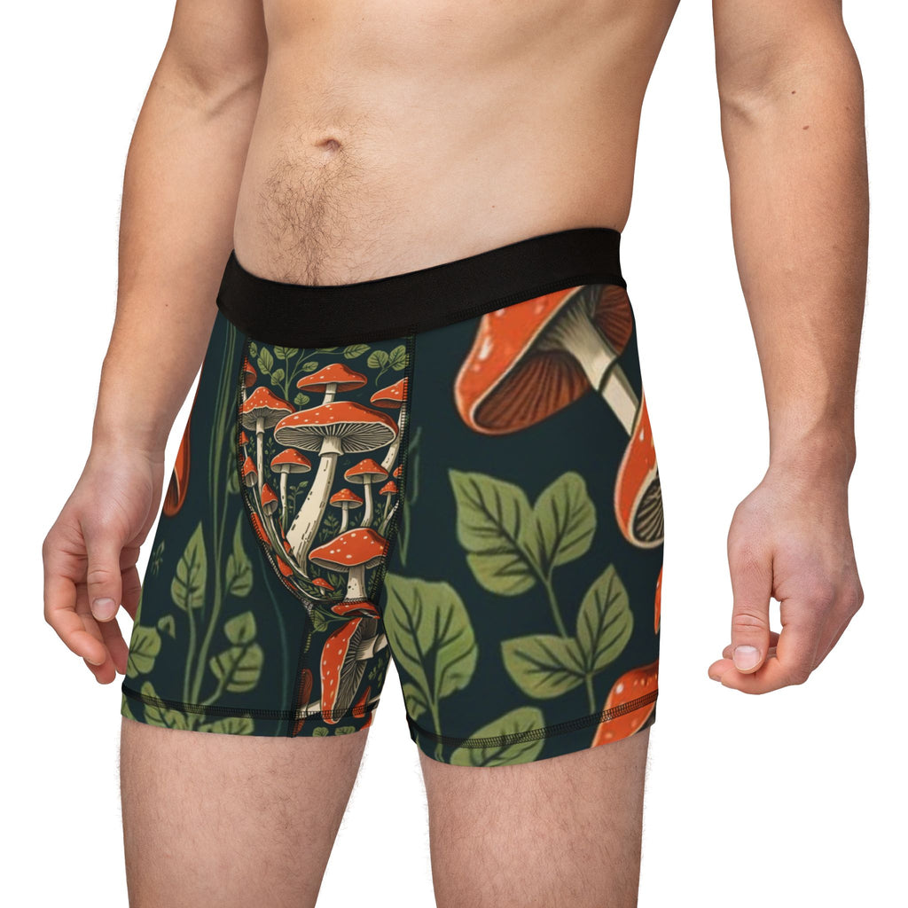 Boxer pour homme Forêt de champignons – Imprimé intégral champignons sombres et mystérieux