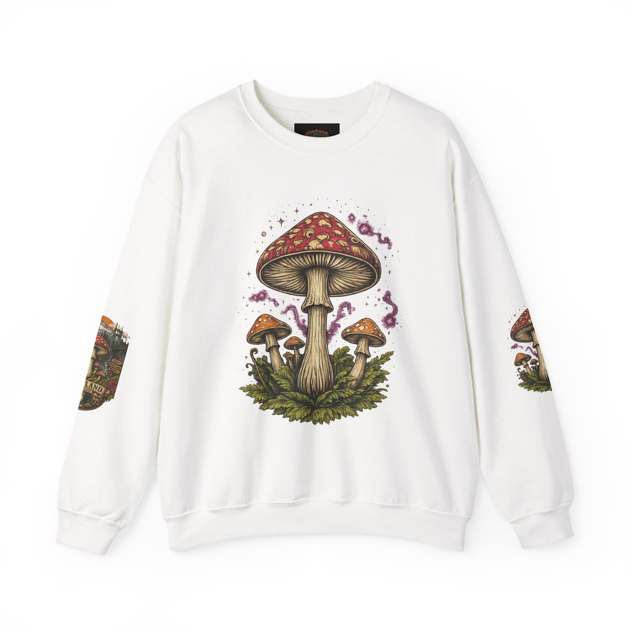 Mushroom Crewneck Sweatshirt — Portland Vintage Psychedelic Fungi Graphic