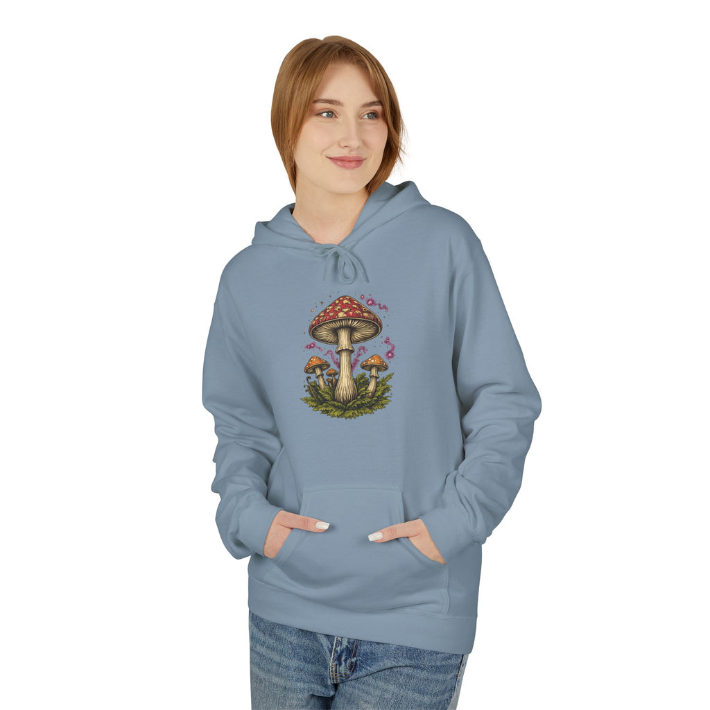 Mushroom Art Hoodie — Botanical Foraging Graphic Pullover