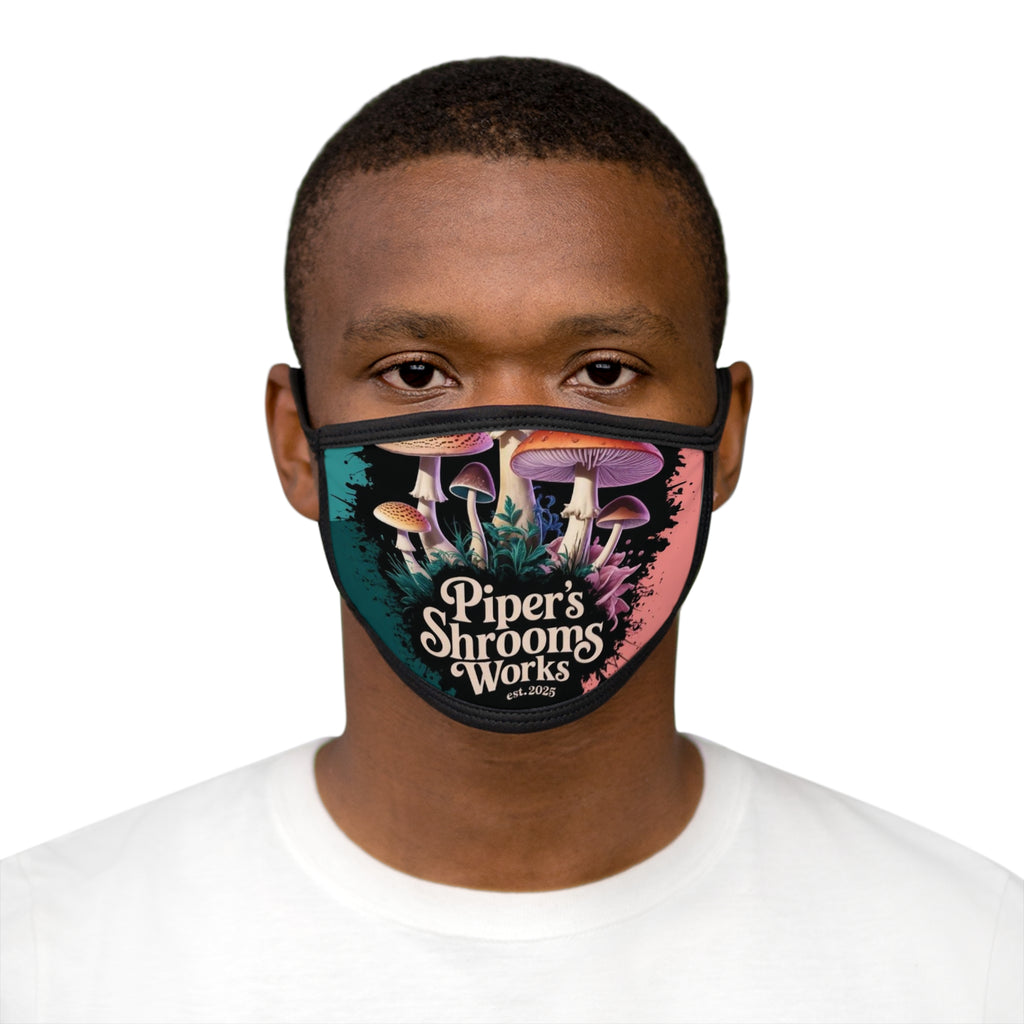Face Mask: Piper's Shrooms Works Mushroom Face Mask — Psychedelic Fungi Graphic Mask