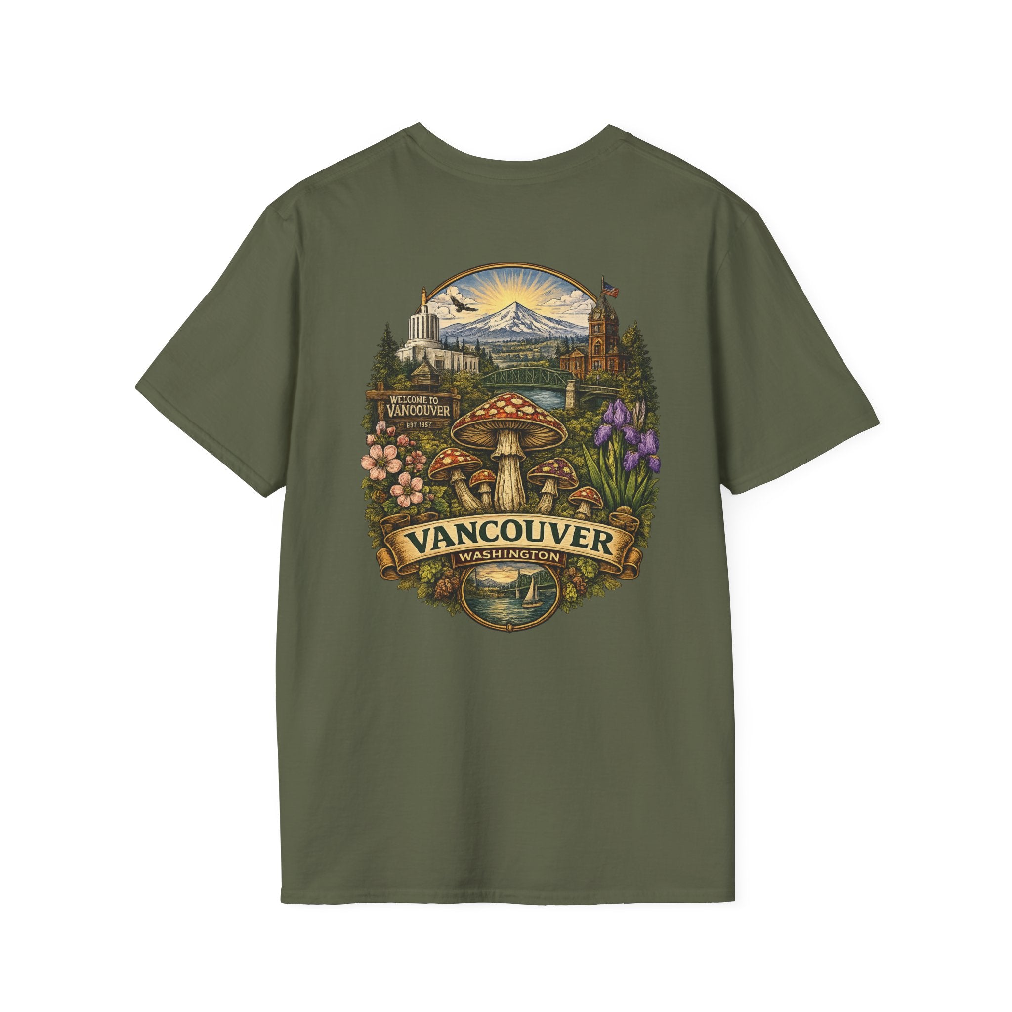 Mushroom Illustration T-Shirt – Vintage Red Toadstool Graphic