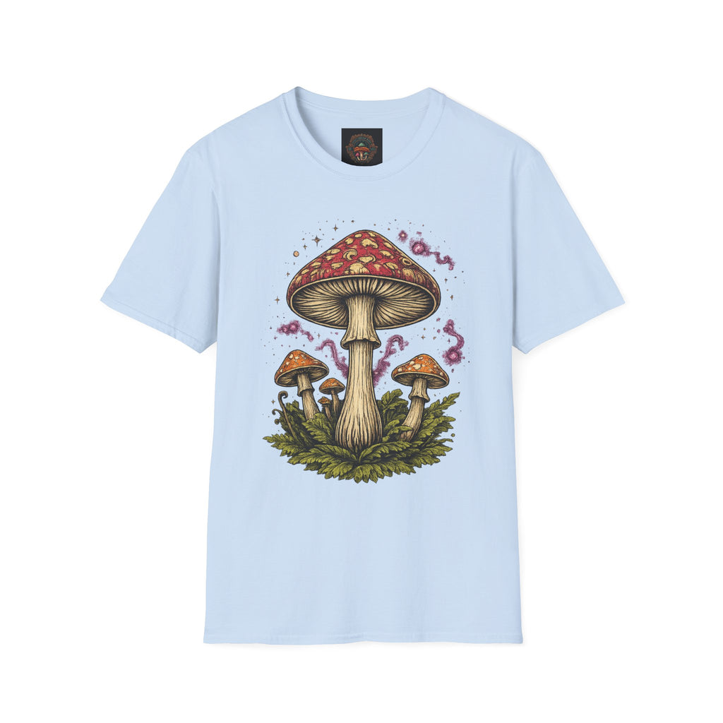 Psychedelic Mushroom Graphic T-Shirt — Red Amanita Illustration