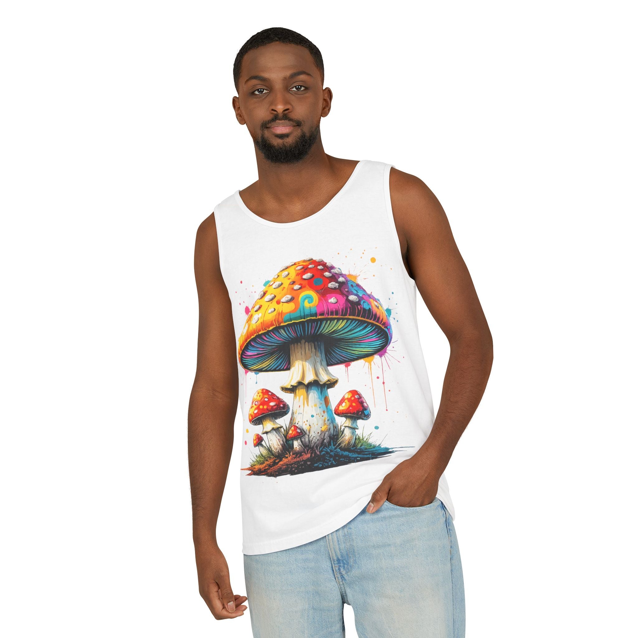 Mushroom Graphic Tank Top — Colorful Psychedelic Fungi Design