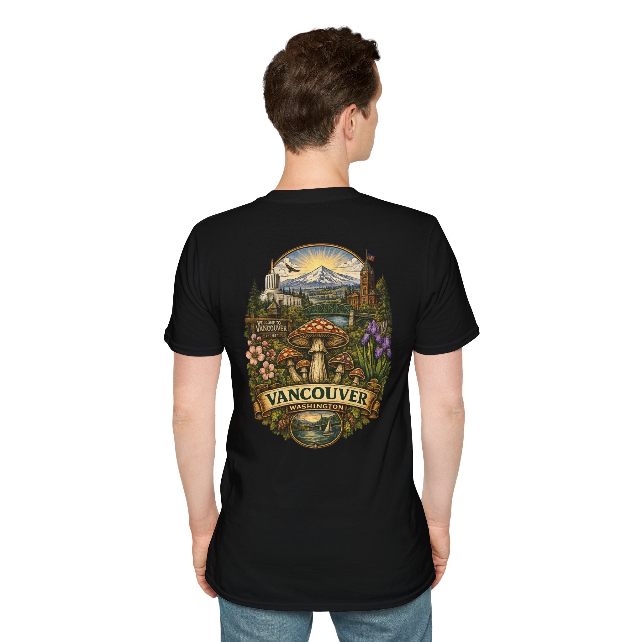 Mushroom Illustration T-Shirt – Vintage Red Toadstool Graphic