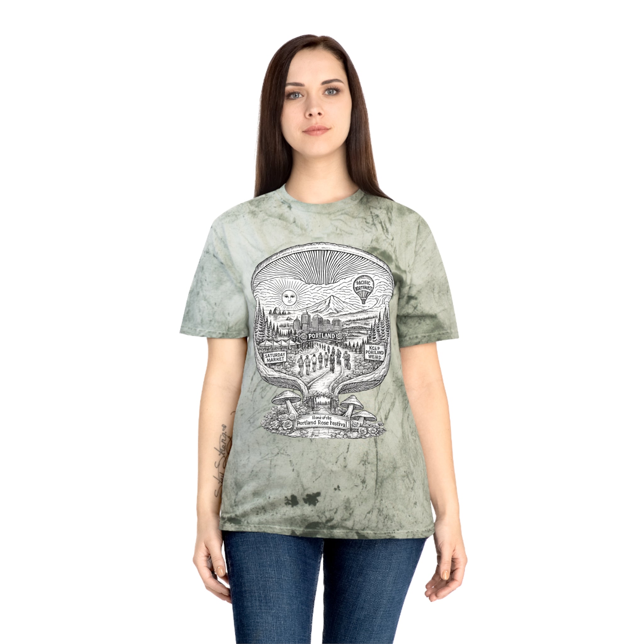 City: Portland Mushroom Vintage T-Shirt