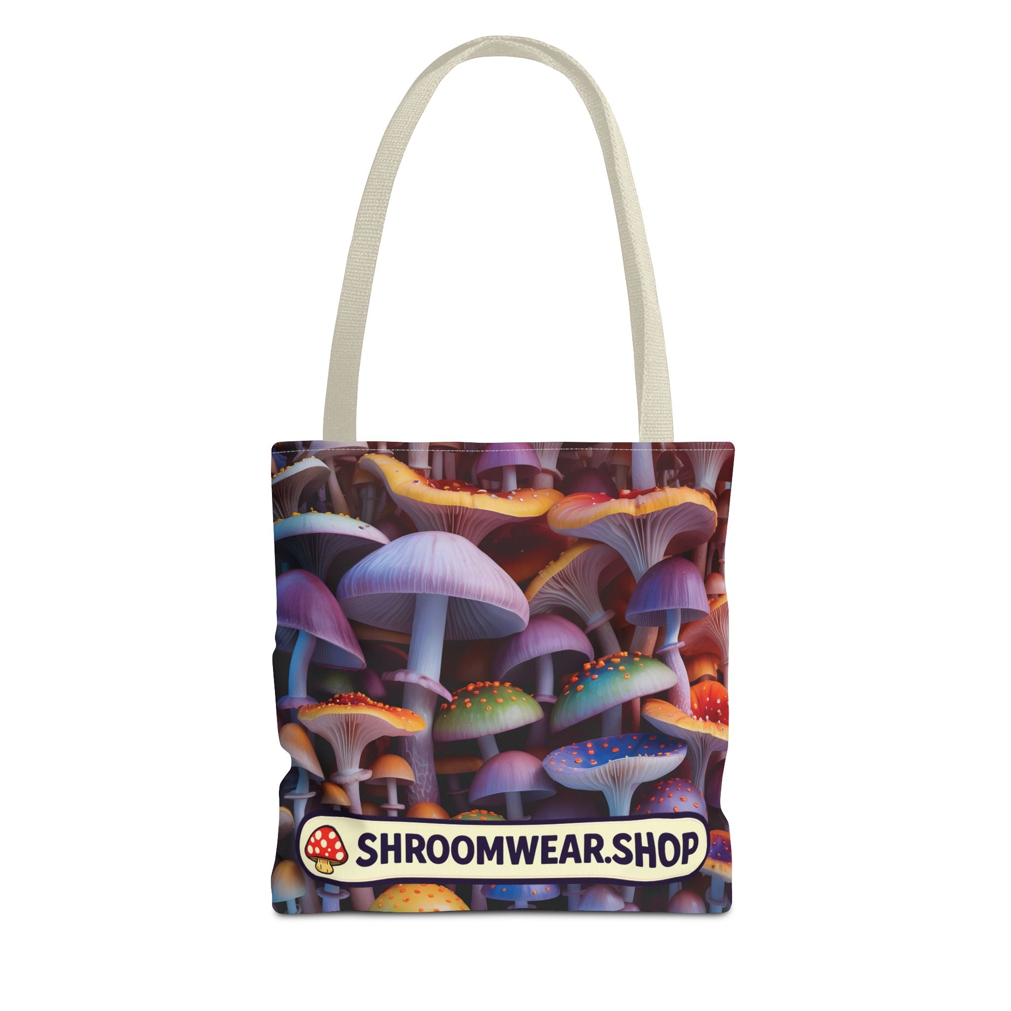 Tote Bag: Psychedelic Mushroom Tote Bag — Colorful Shroom Print Tote