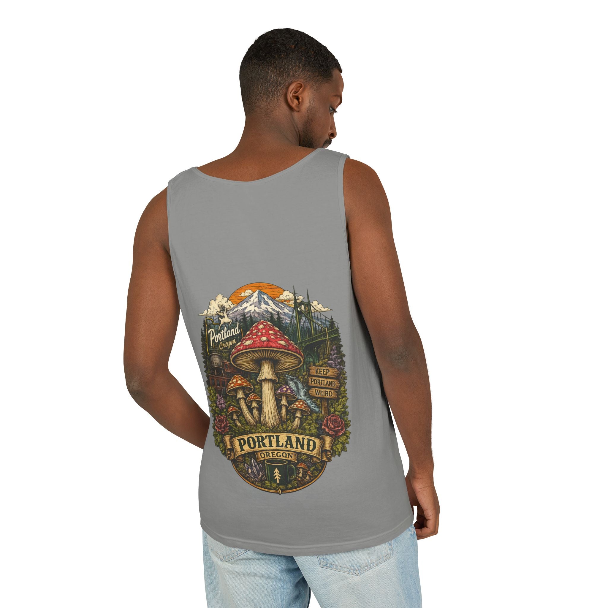 Mushroom Graphic Tank Top — Colorful Psychedelic Fungi Design