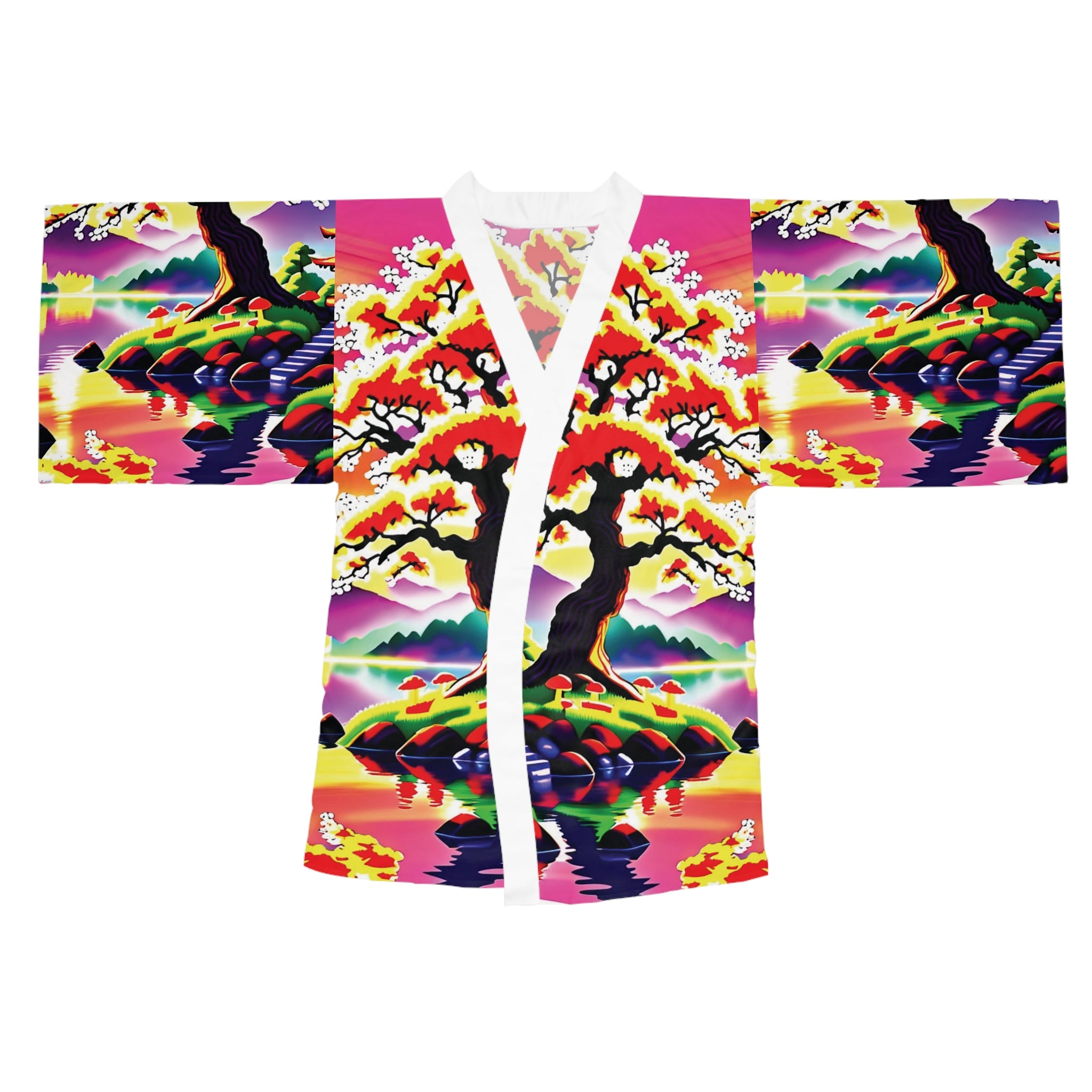 Kimono Robe: Sunset Sakura Kimono Robe