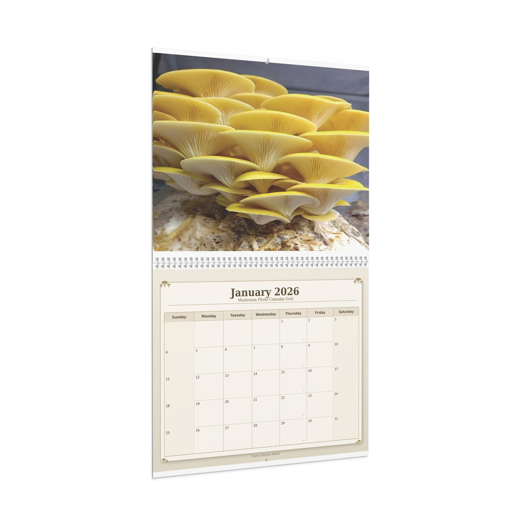 Mushroom Wall Calendar — 12-Month Fungi Photography Calendar (Monthly Planner)