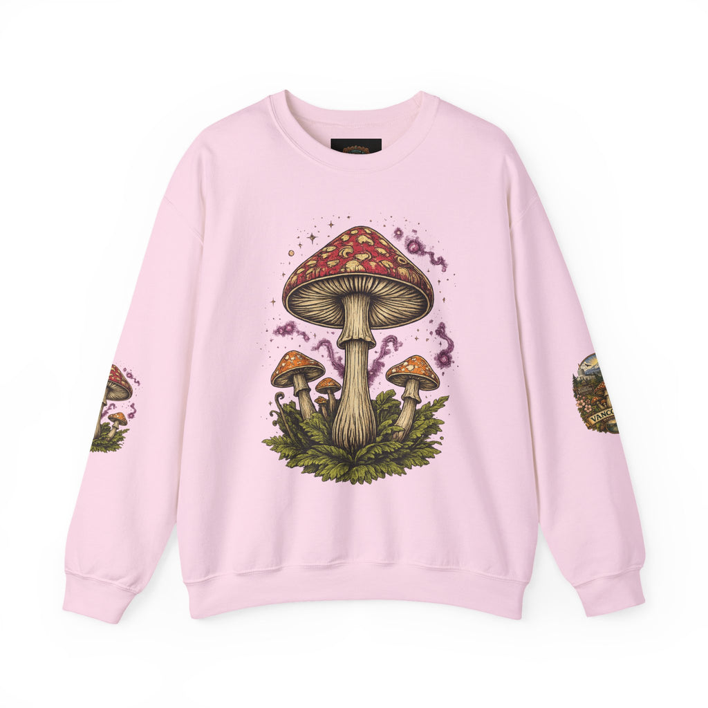 Mushroom Vancouver Crewneck Sweatshirt — Scenic Pacific Northwest Fungi Design