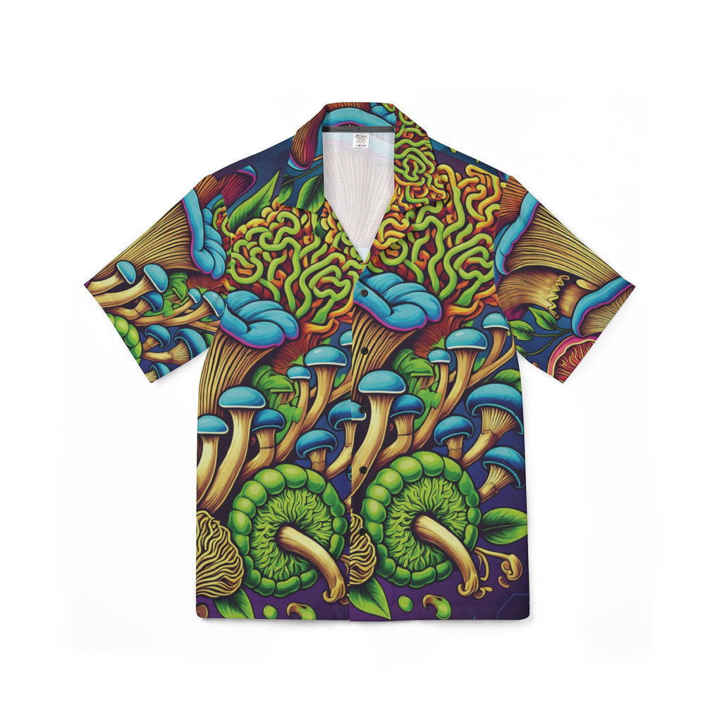 Psychedelic Mushroom Hawaiian Camp Shirt — Tropical Trippy Fungi AOP