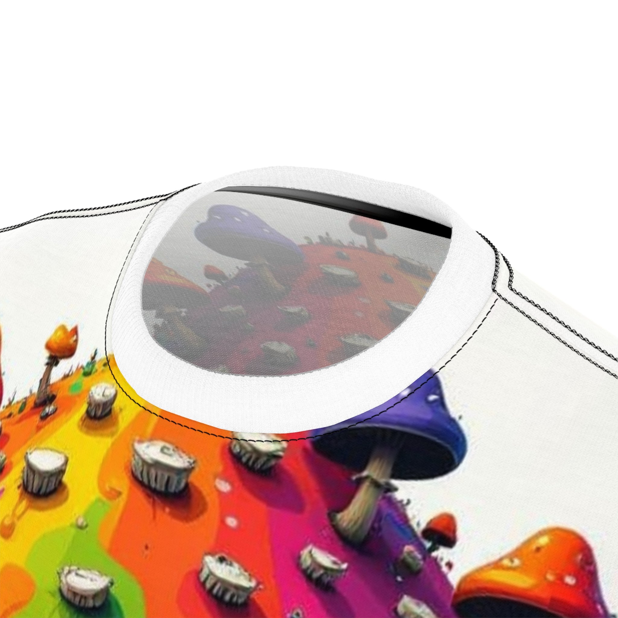 Psychedelic Rainbow Mushroom Tee — All-Over Print
