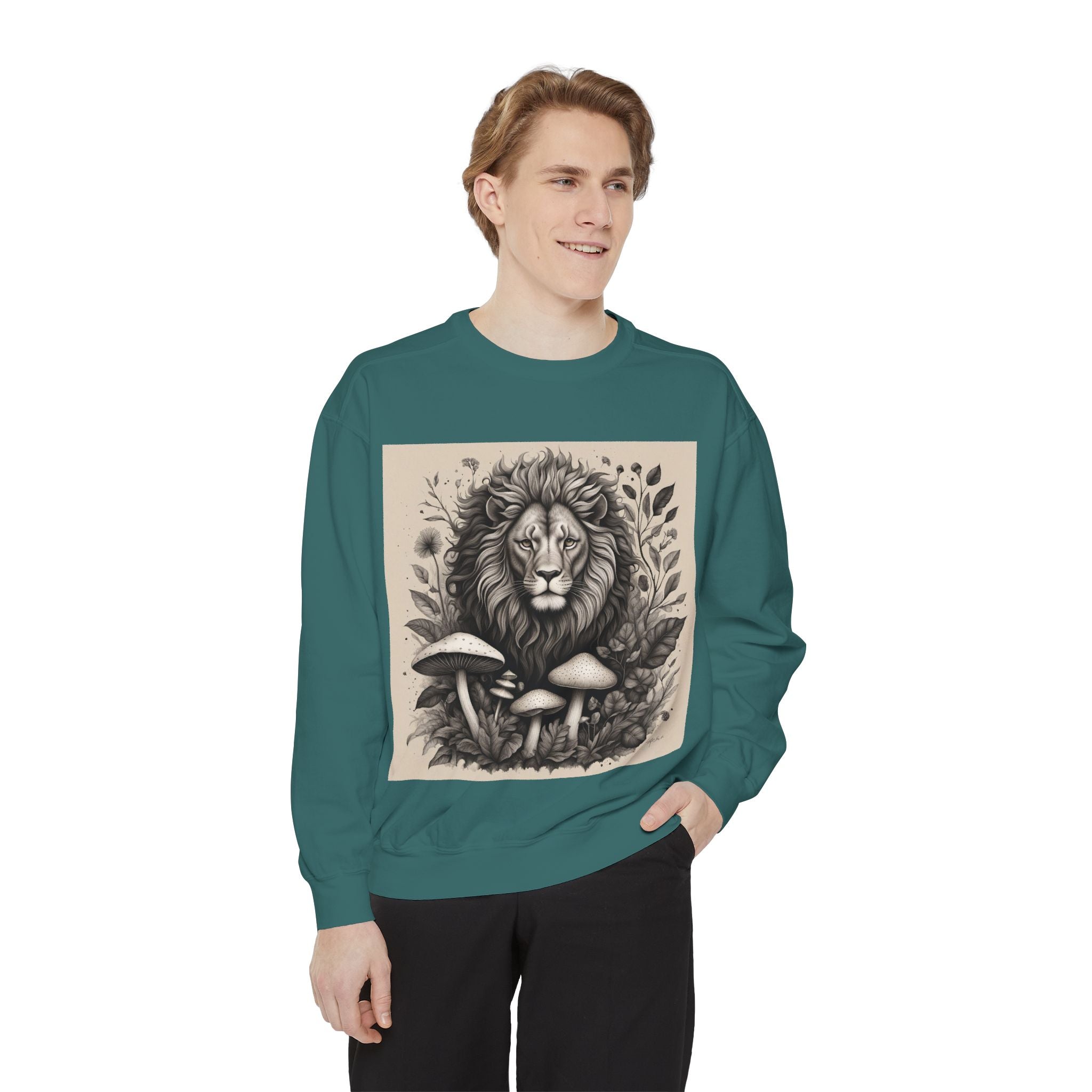🦁 Lionheart & Shrooms Sweatshirt – Wear the Wild Within 🍄