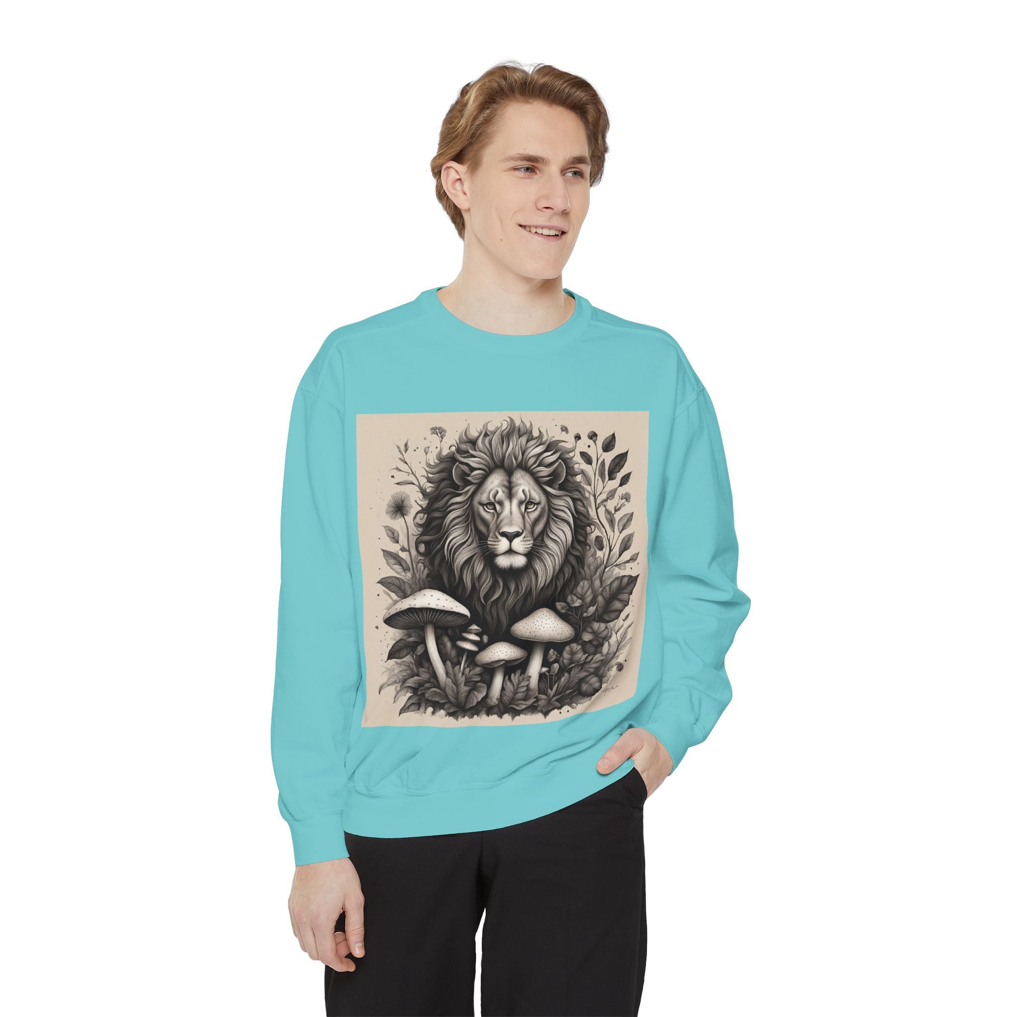 🦁 Lionheart & Shrooms Sweatshirt – Wear the Wild Within 🍄