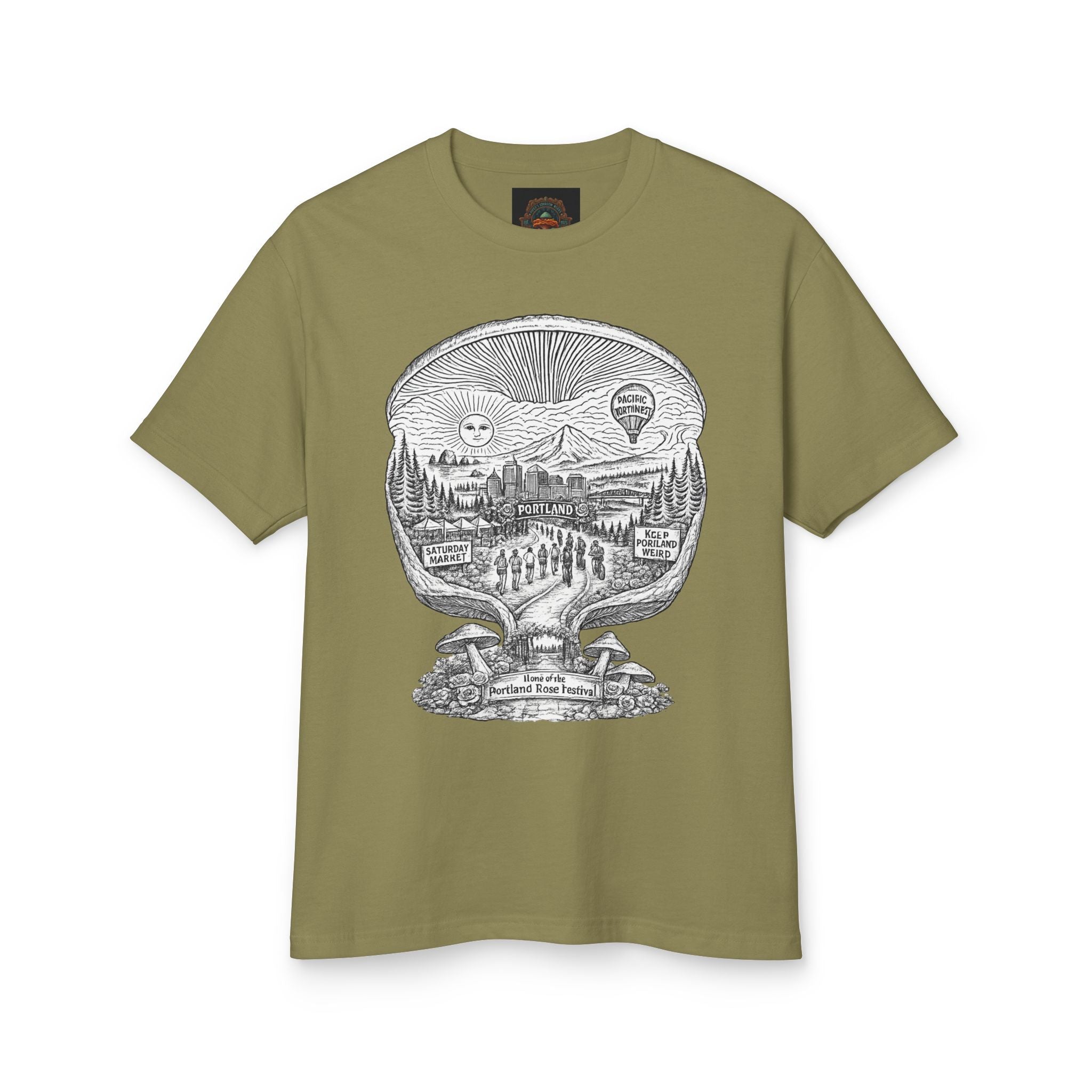 City Portland: Portland Mushrooms Graphic Tee — Vintage Outdoor Nature T-Shirt