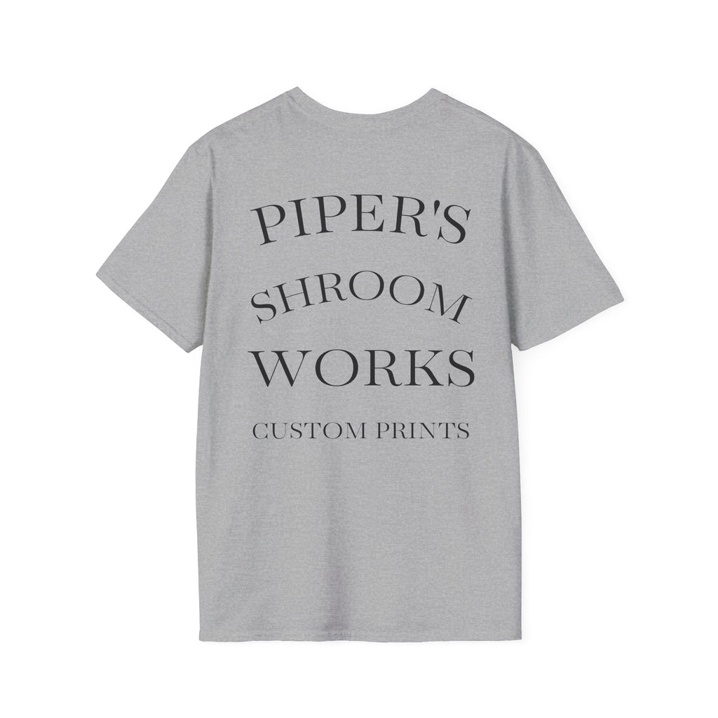Piper's Shroom Works T-Shirt — Rainbow Drip Mushroom Graphic Tee