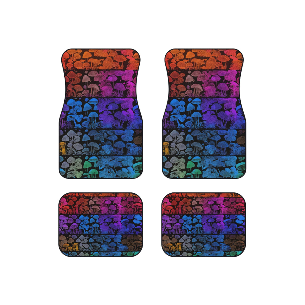 🌈 Shroom Bloom Gradient Floor Mat Set 🍄🚗