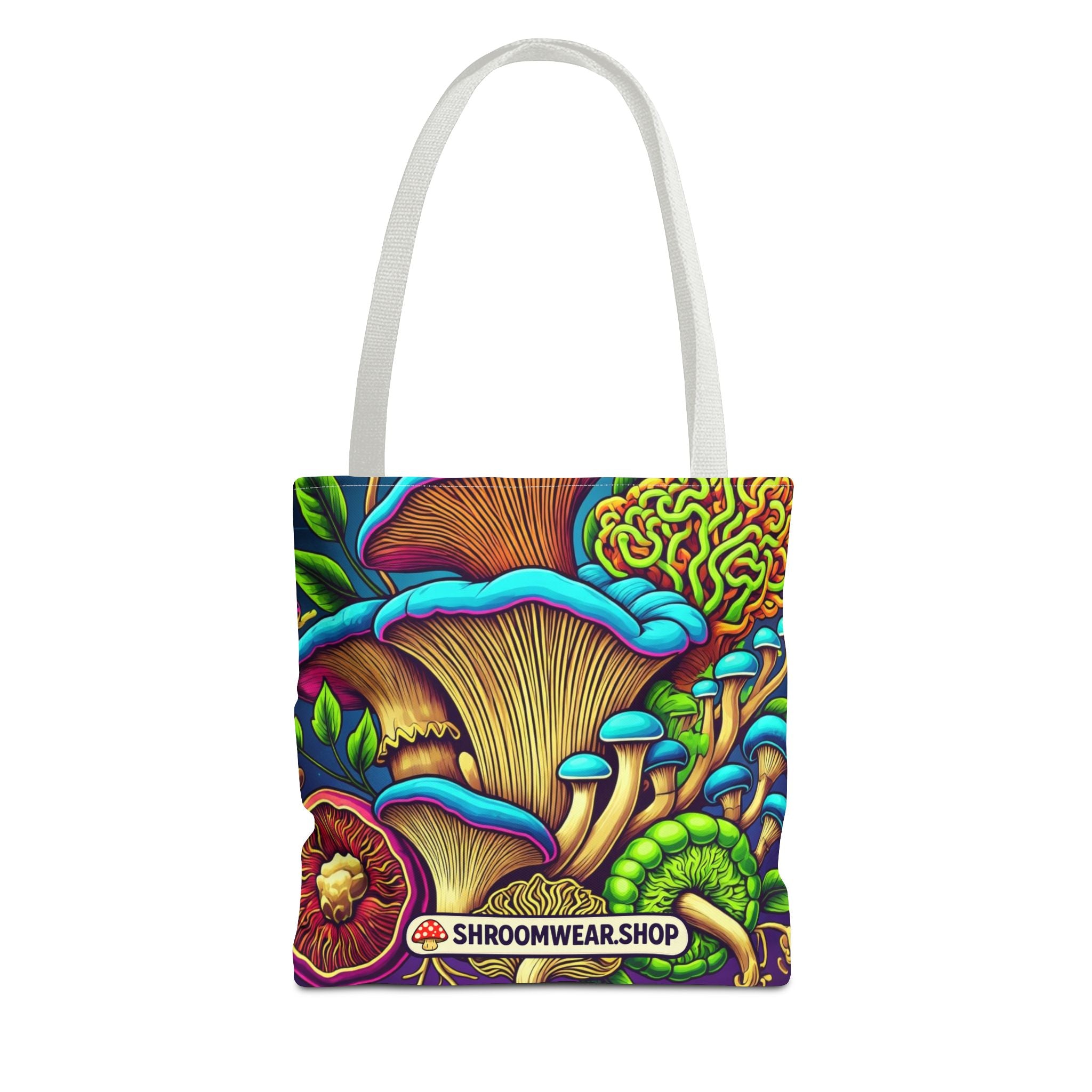 Bag: Mushroom Art Tote Bag – Psychedelic Fungi All-Over Print Eco Tote