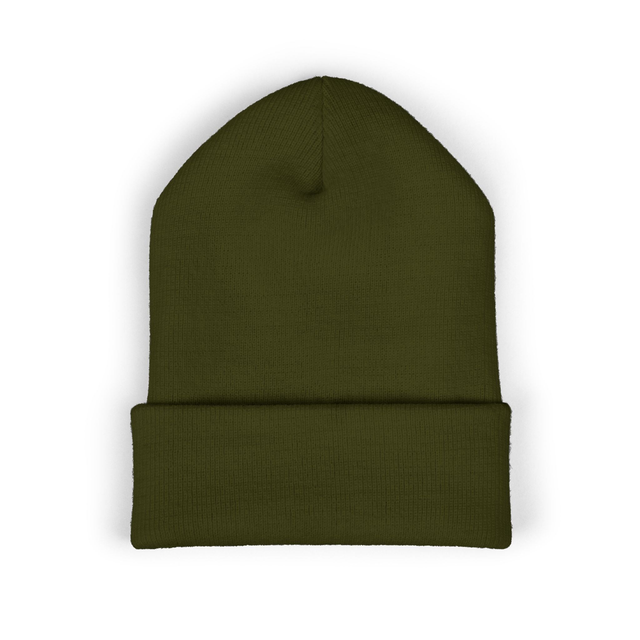 Beanie: Embroidered Colorful Mushroom Beanie — Cute Cuffed Knit Hat