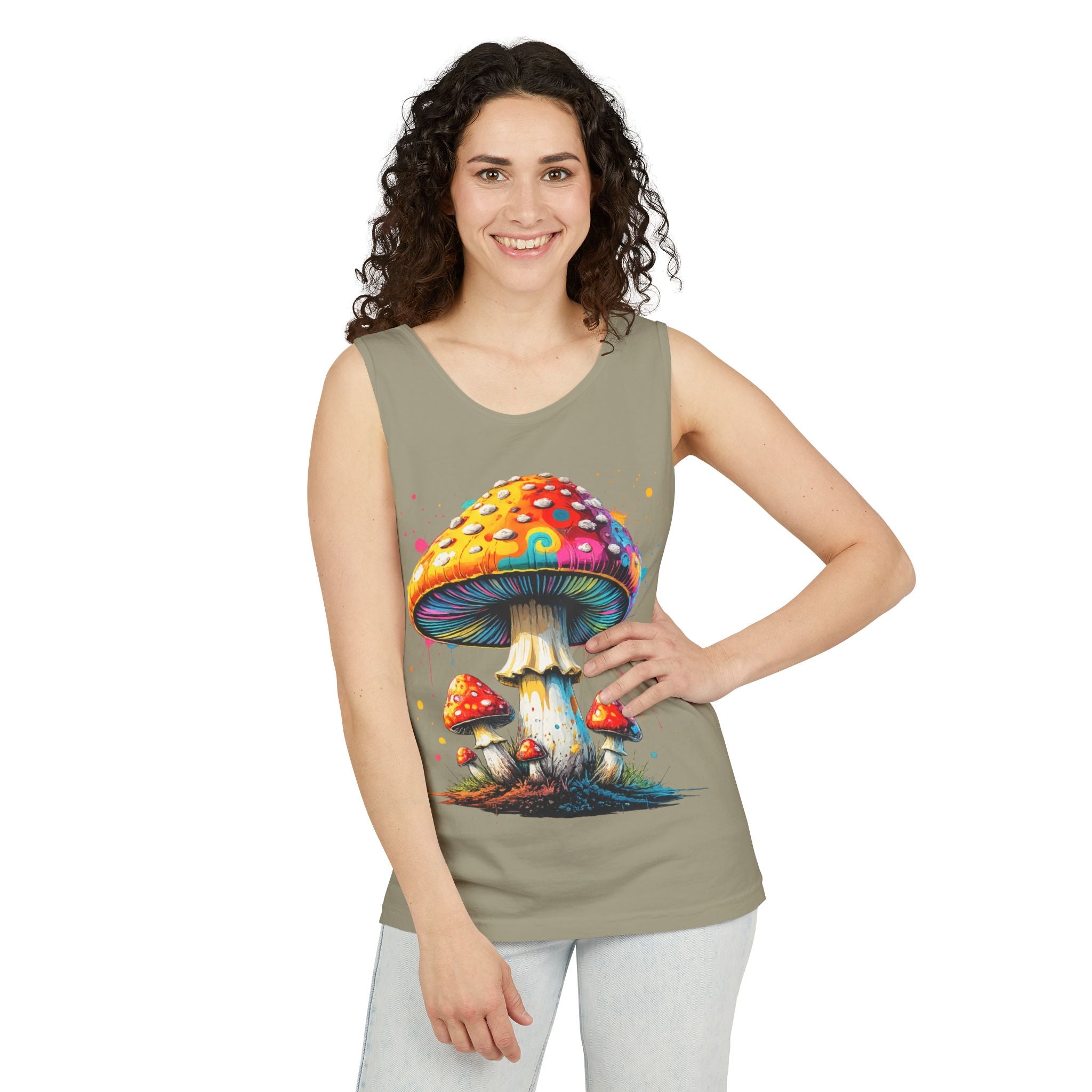 Mushroom Graphic Tank Top — Colorful Psychedelic Fungi Design