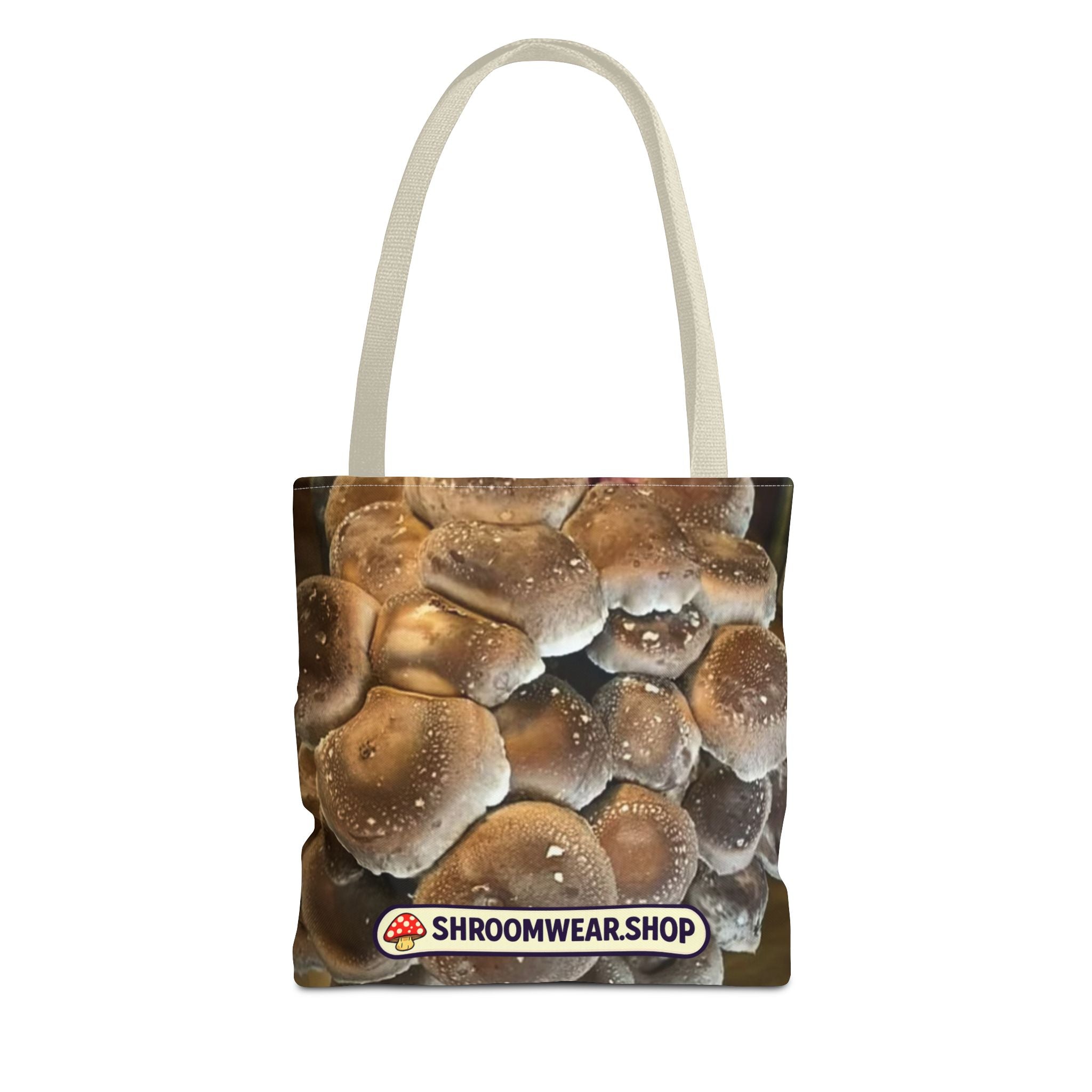 Bag: Mushroom Print Tote Bag-Over-Print Canvas Tote