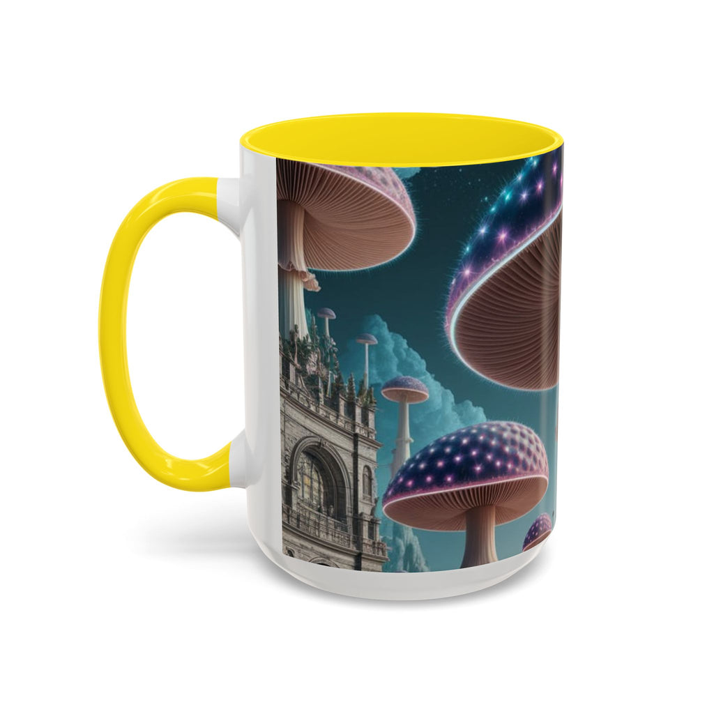 Mug: Mystical Mushroom Accent Coffee Mug — Fantasy Psychedelic Ceramic Cup (11/15oz)