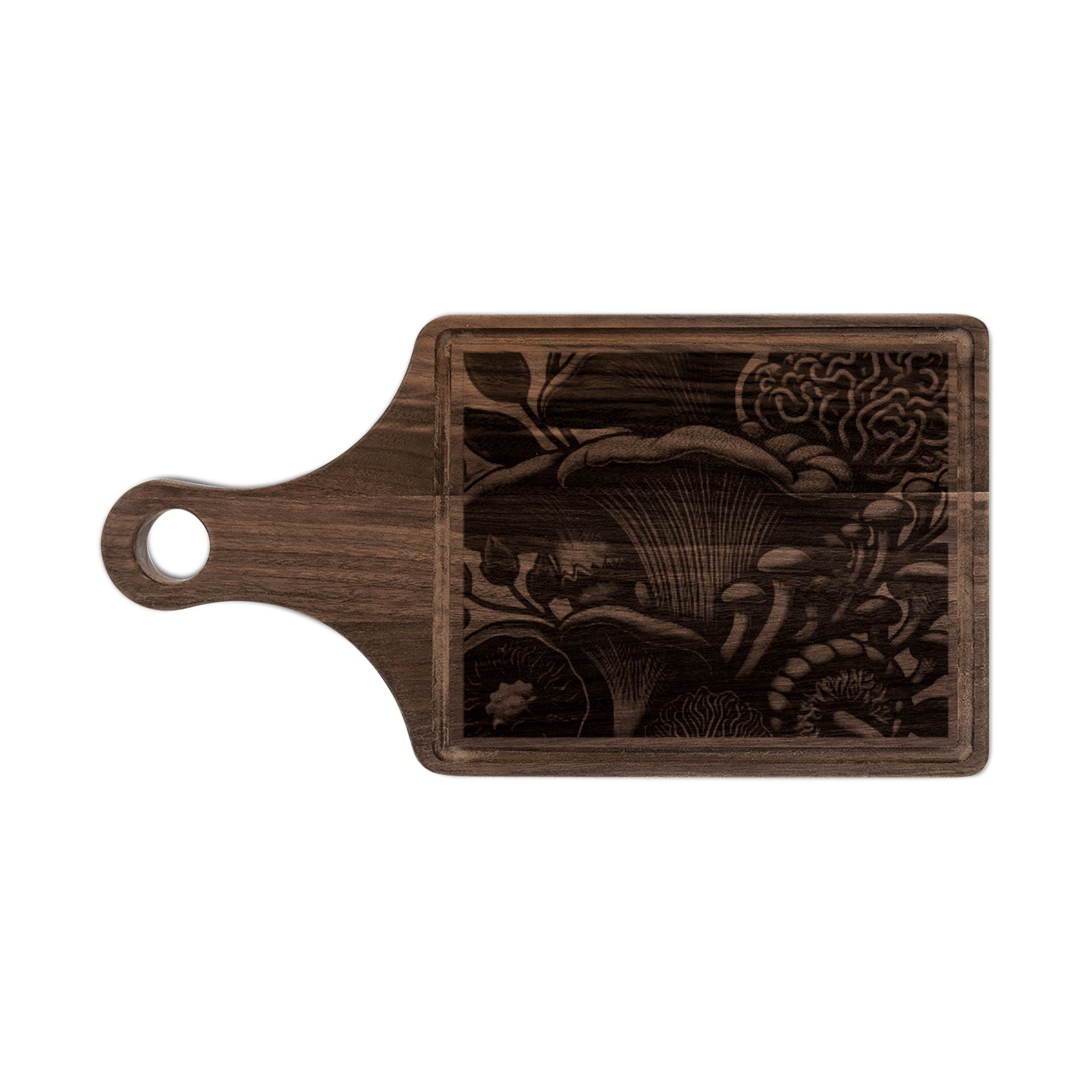 Engraved Mushroom Forest Wooden Cutting Board — Decorative Serving & Prep Board