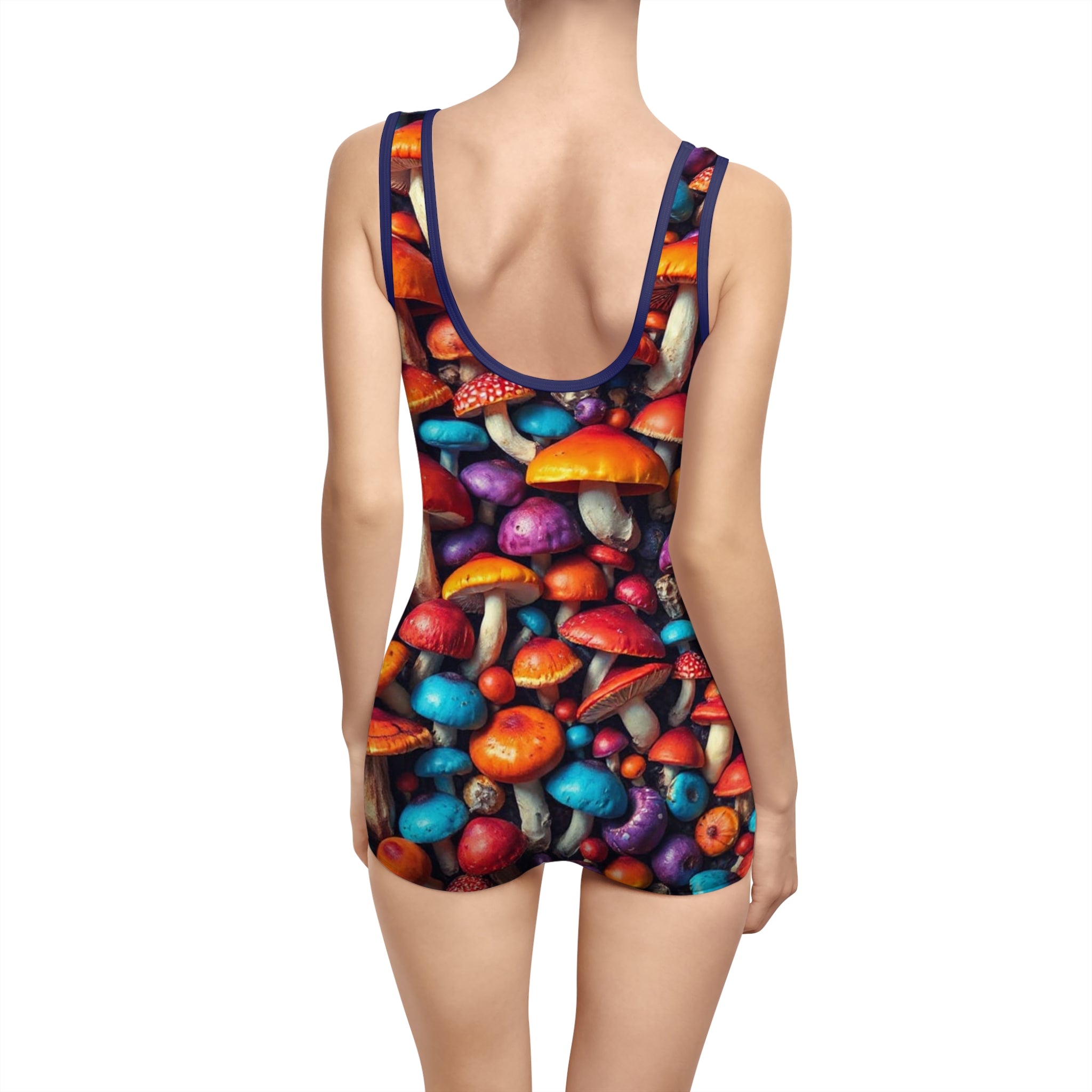 Mushroom Pattern Vintage One‑Piece Swimsuit