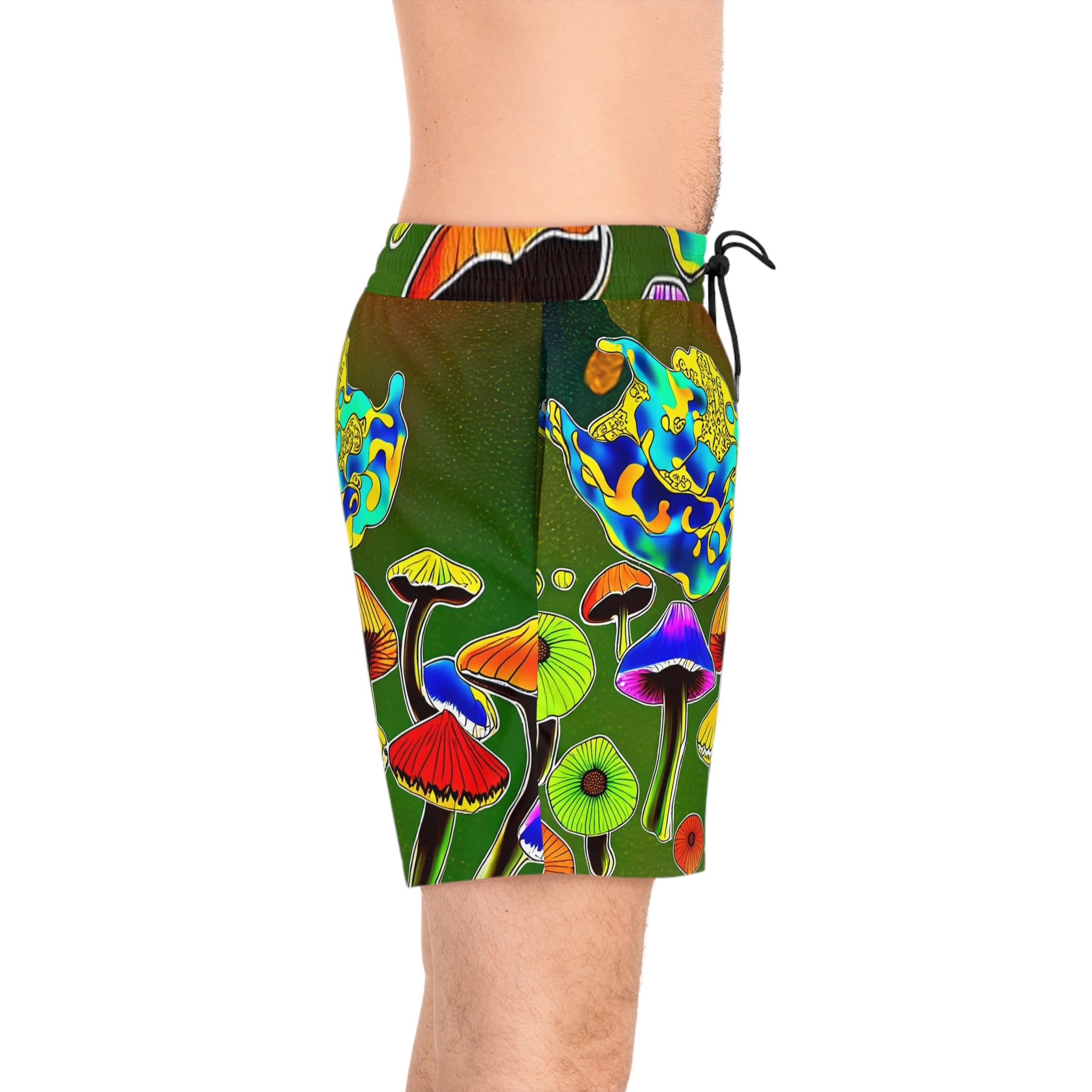Psychedelic Mushroom Swim Shorts – Men's Vibrant AOP Beach Trunks