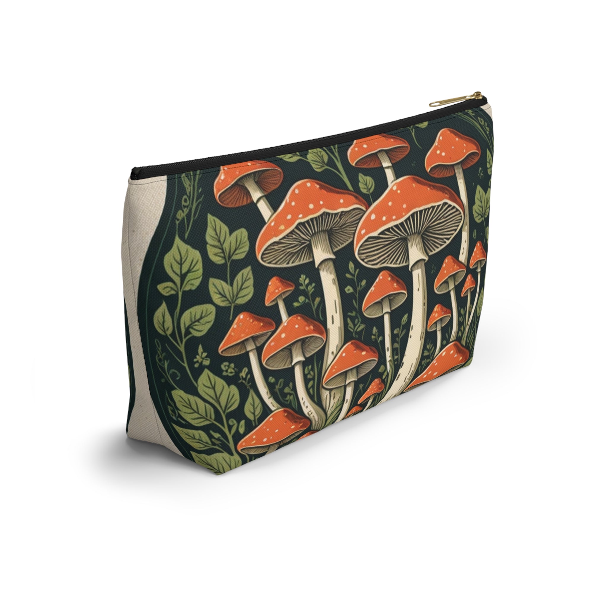 🍄 "Forest Keeper" Zipper Pouch – Where Earthy Elegance Meets Everyday Magic  Carry the forest with you—wherever you roam.