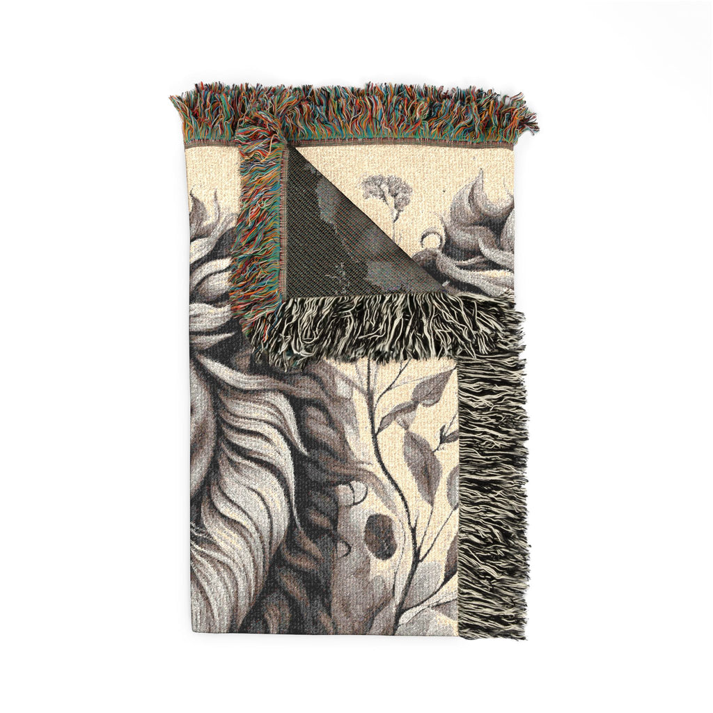 Blanket: Lion Tapestry Woven Blanket — Vintage Safari Lion Throw