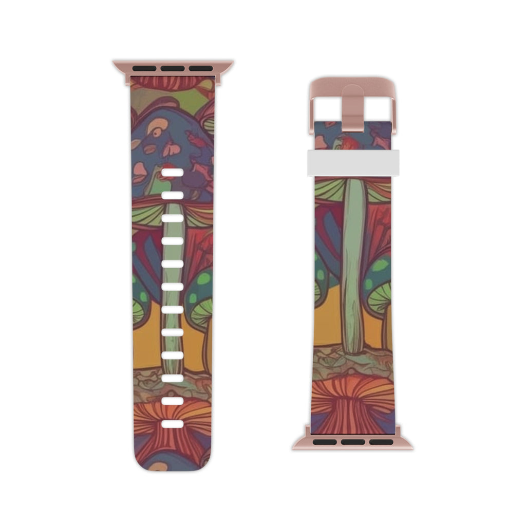 Mushroom Forest Apple Watch Band — Colorful Psychedelic Nature Strap