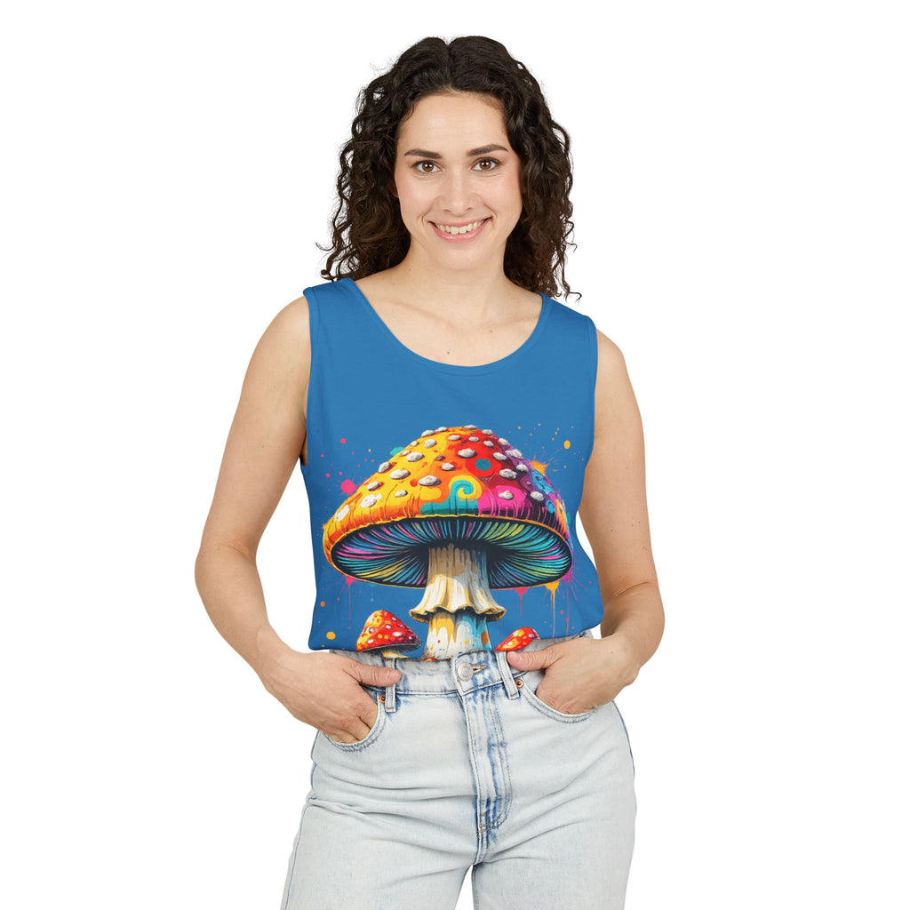 Mushroom Graphic Tank Top — Colorful Psychedelic Fungi Design