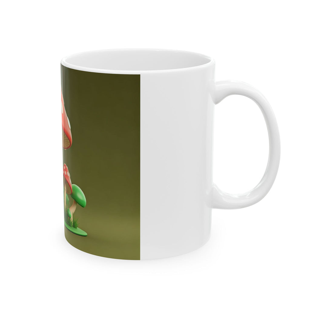 Mug: Toadstool Mushroom Ceramic Mug — Cute Red Polka Dot Mushroom Coffee Cup (11oz/15oz)