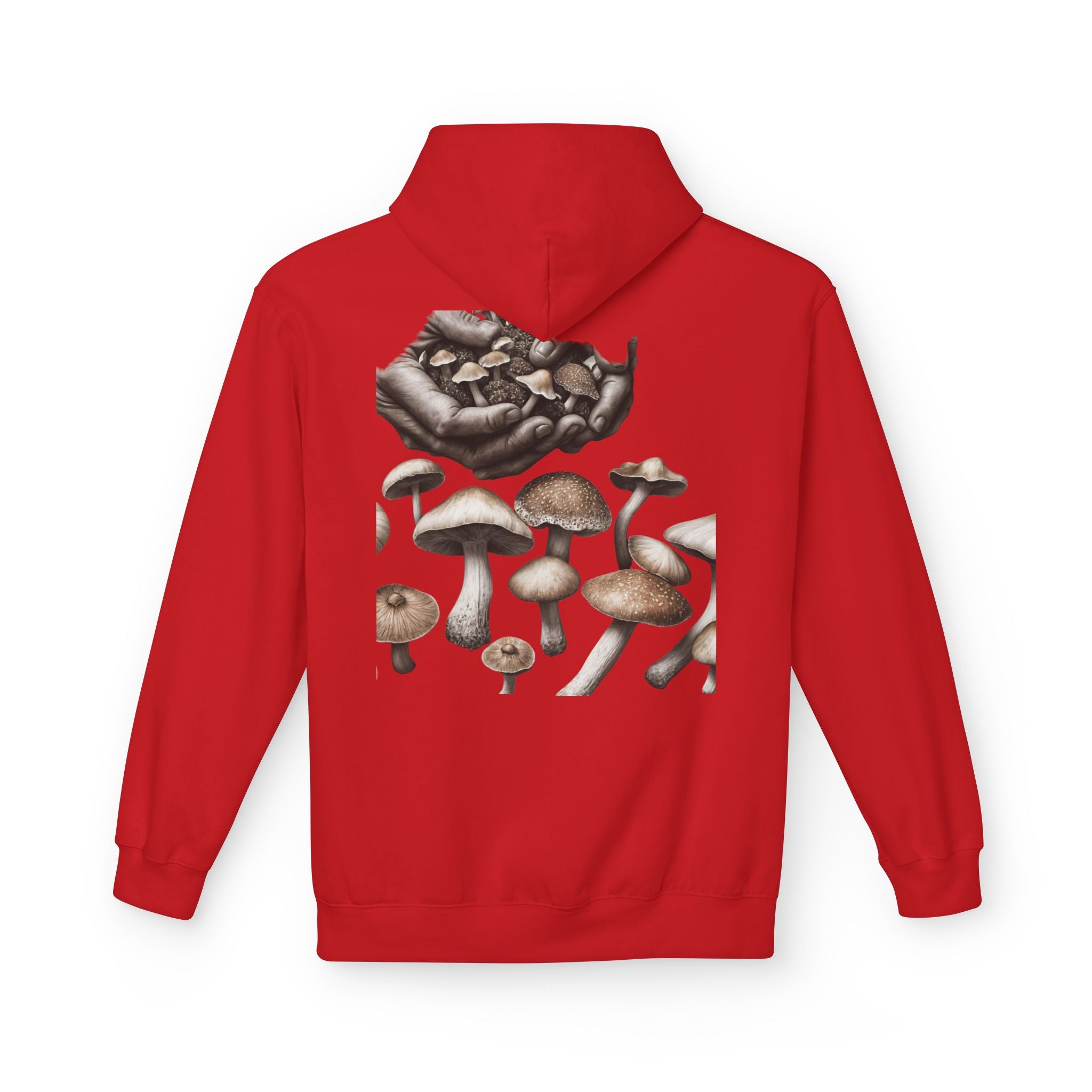 Mushroom Art Hoodie — Botanical Foraging Graphic Pullover