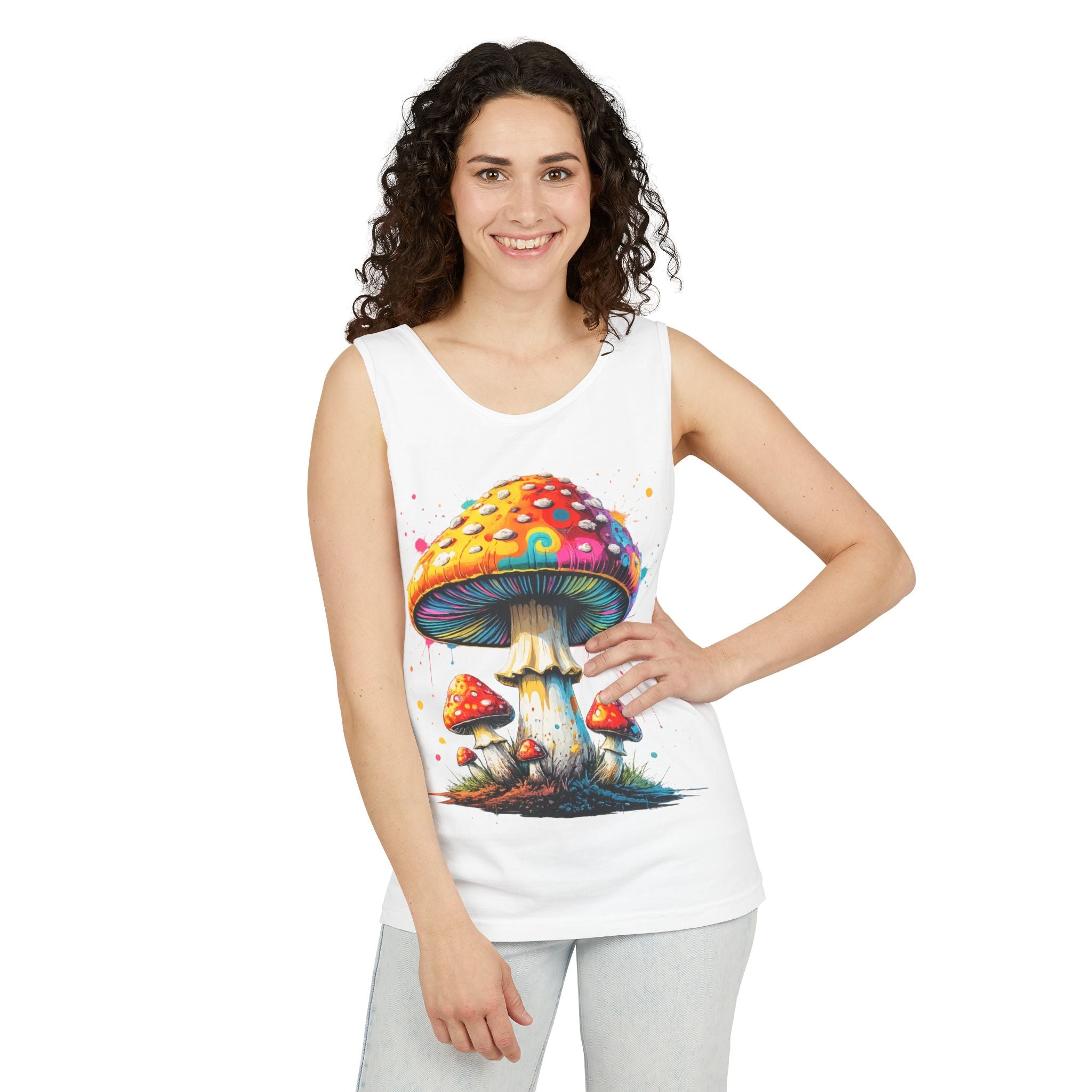Mushroom Graphic Tank Top — Colorful Psychedelic Fungi Design
