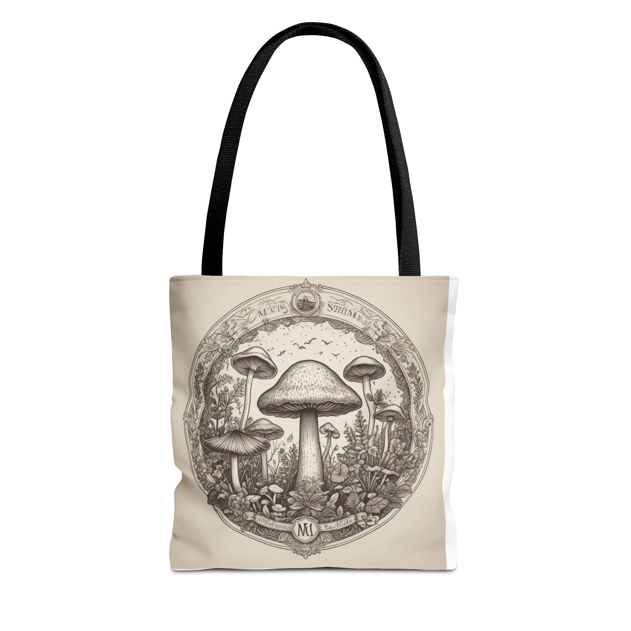 👜 Mystic Shroom Circle Tote Bag – Where Art Nouveau Meets Nature 🍄