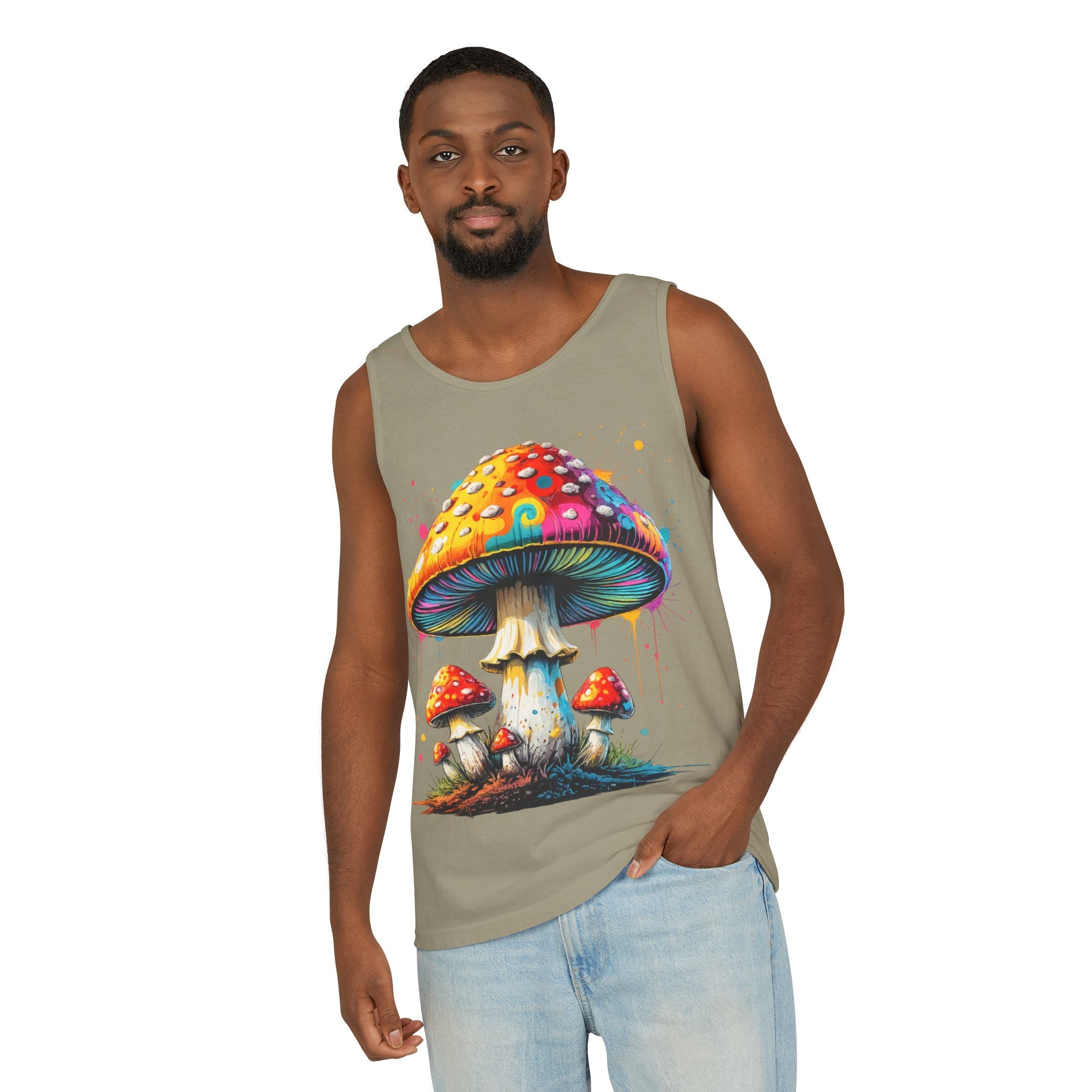 Mushroom Graphic Tank Top — Colorful Psychedelic Fungi Design