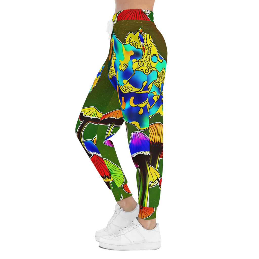 Psychedelic Mushroom Athletic Joggers — Colorful All-Over-Print Lounge Pants