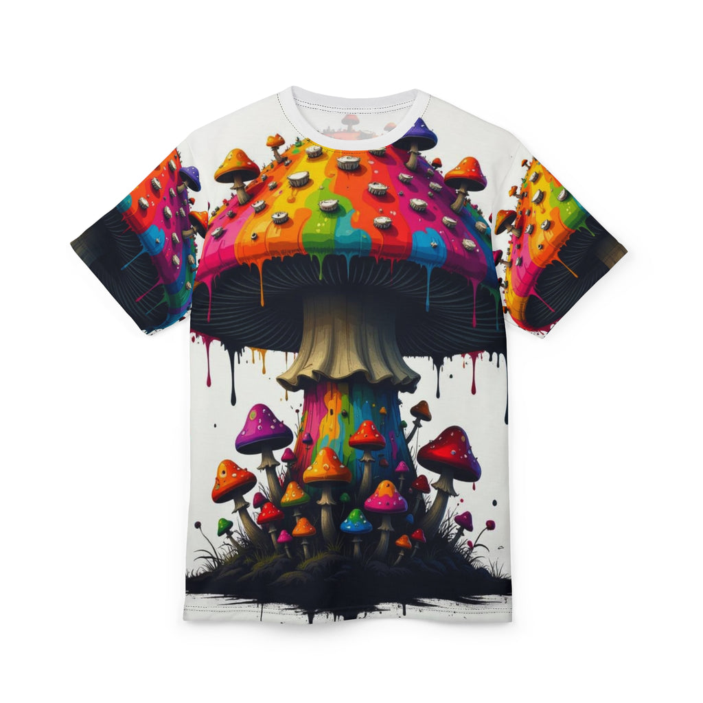 Psychedelic Rainbow Mushroom Tee — All-Over Print