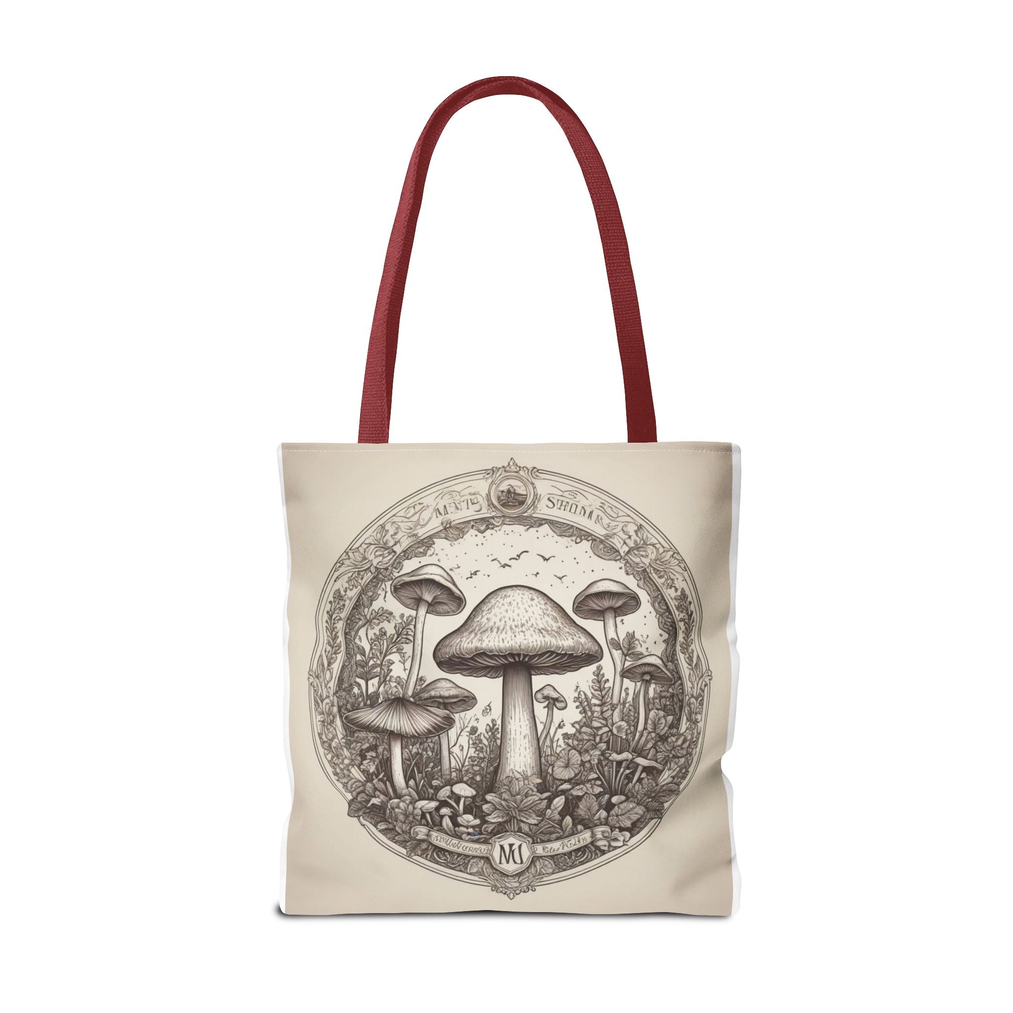 👜 Mystic Shroom Circle Tote Bag – Where Art Nouveau Meets Nature 🍄