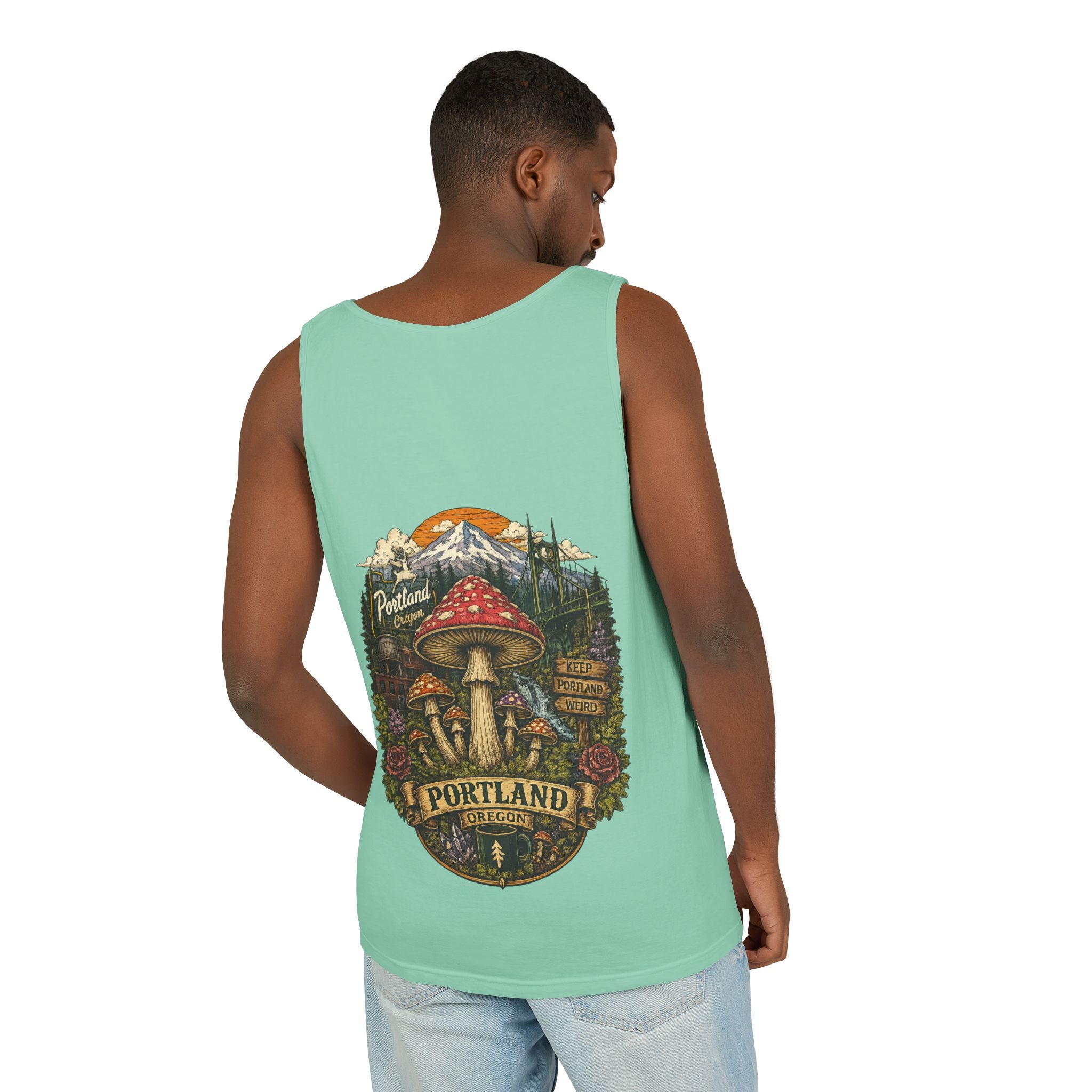 Mushroom Graphic Tank Top — Colorful Psychedelic Fungi Design
