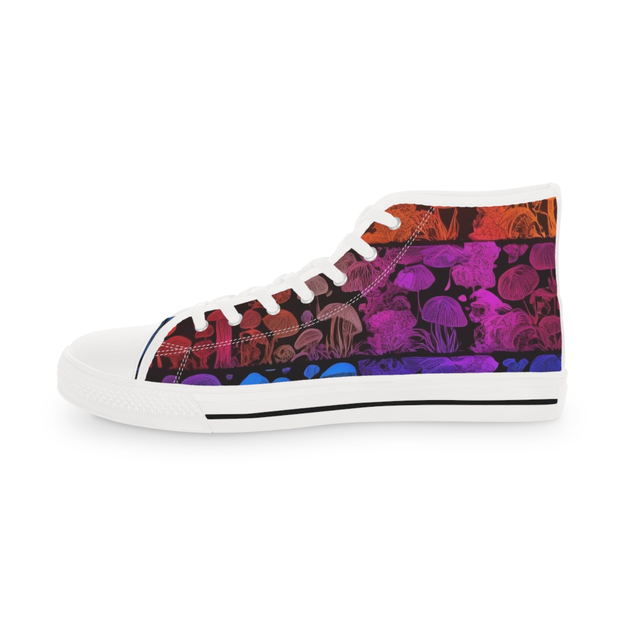 High Top Sneakers – Colorful Floral Gradient Print