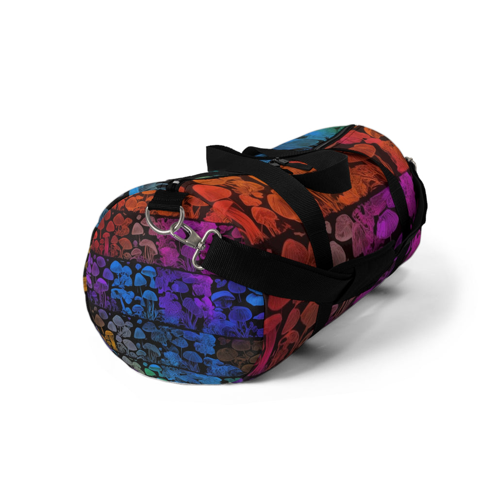 Mushroom Skull Gradient Duffel Bag — Colorful Psychedelic Travel Bag