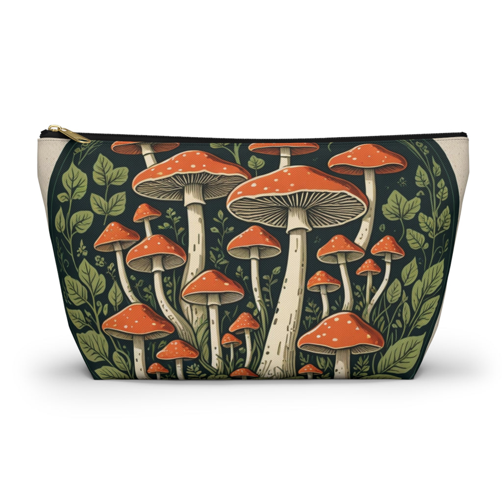 🍄 "Forest Keeper" Zipper Pouch – Where Earthy Elegance Meets Everyday Magic  Carry the forest with you—wherever you roam.