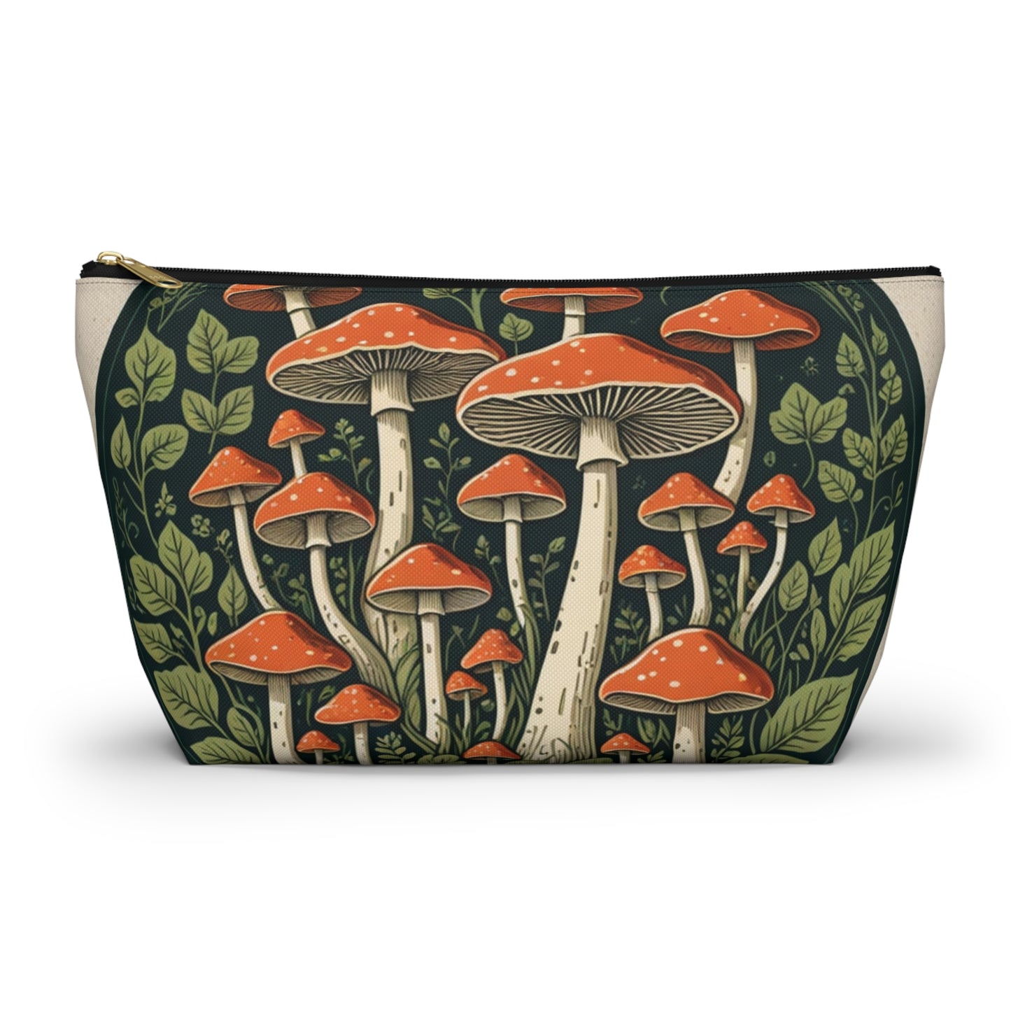 🍄 "Forest Keeper" Zipper Pouch – Where Earthy Elegance Meets Everyday Magic  Carry the forest with you—wherever you roam.