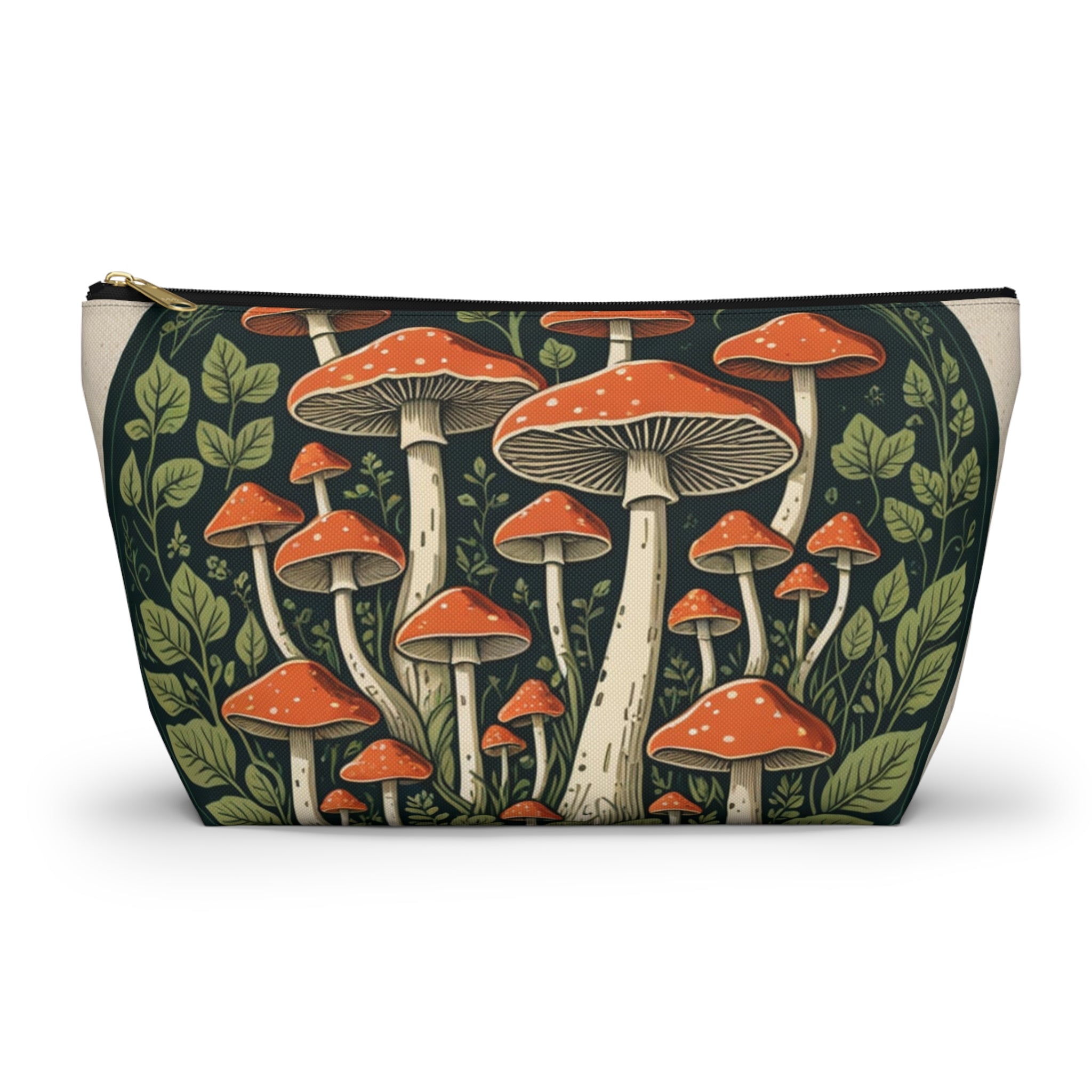 🍄 "Forest Keeper" Zipper Pouch – Where Earthy Elegance Meets Everyday Magic  Carry the forest with you—wherever you roam.