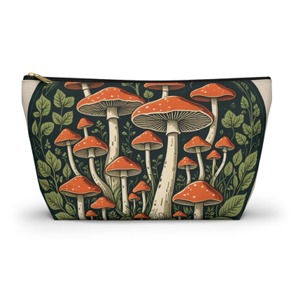 🍄 "Forest Keeper" Zipper Pouch – Where Earthy Elegance Meets Everyday Magic  Carry the forest with you—wherever you roam.